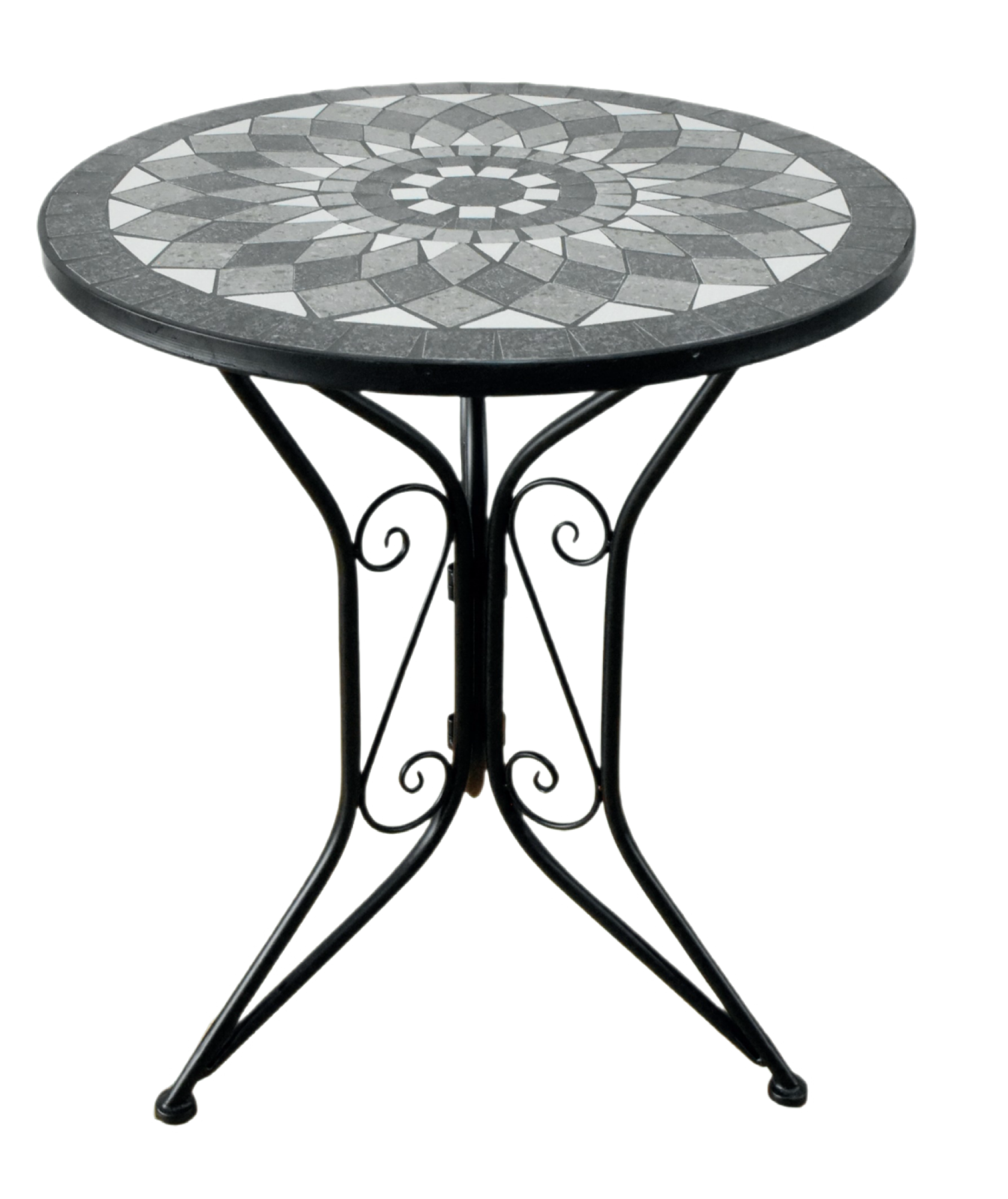Gartentisch Mosaik aus Eisen Ø 60 cm, grau