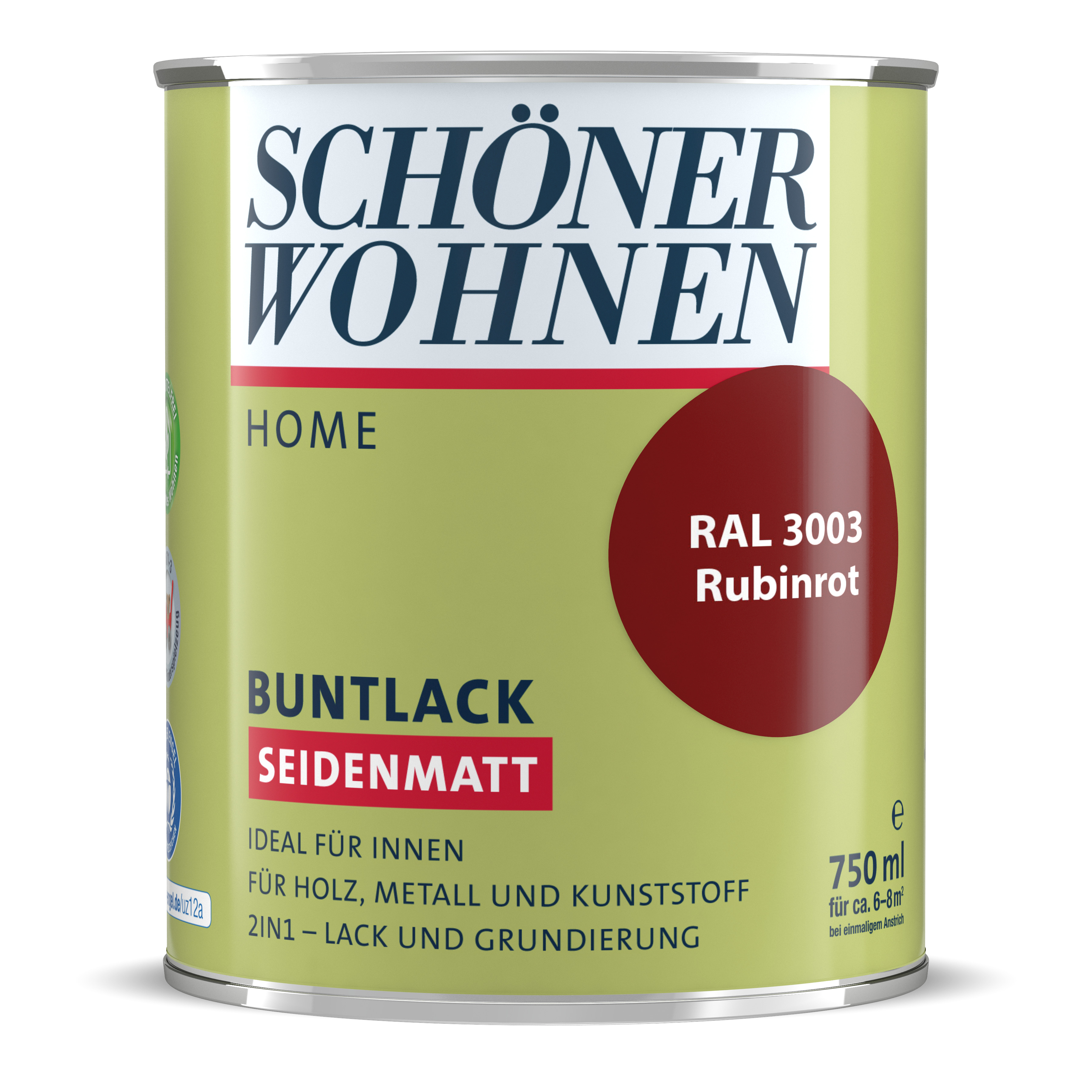 SW_2449-0750-3003 Schöner Wohnen Home Buntlack, seidenmatt, rubinrot