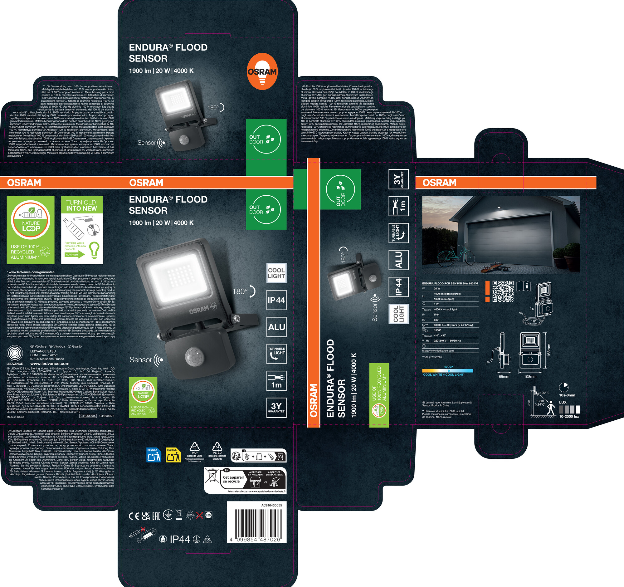 Osram LED Strahler Endura, 20W, Kaltweiß