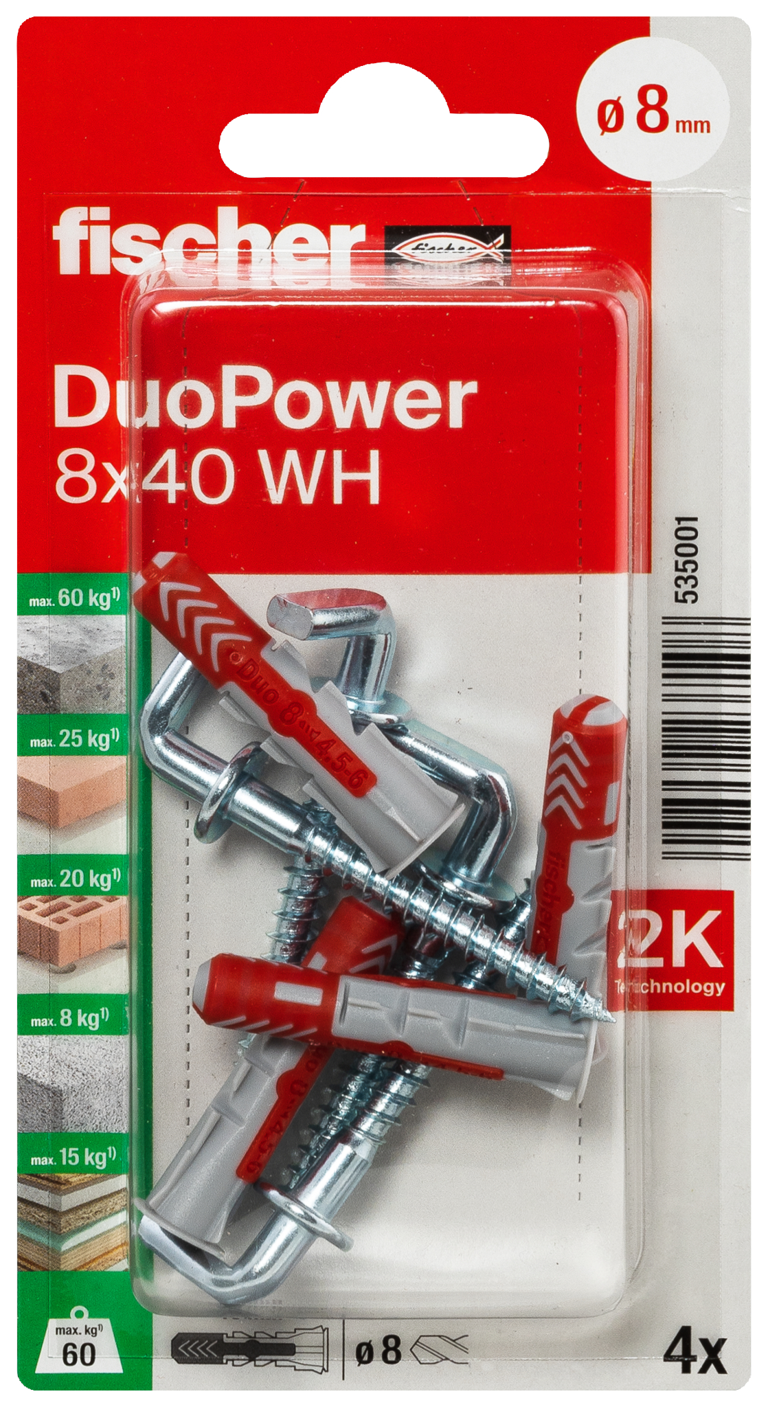 fischer DuoPower Universaldübel 8 x 40 WH K (4) fischer DuoPower Universaldübel 8 x 40 WH K (4)