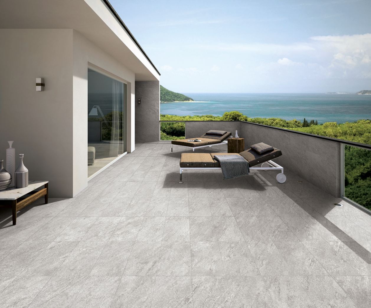 I.Tiles FSZ-Bodenfliese, Steinoptik Indoor/Outdoor River Grau, 30,5 x 61 cm