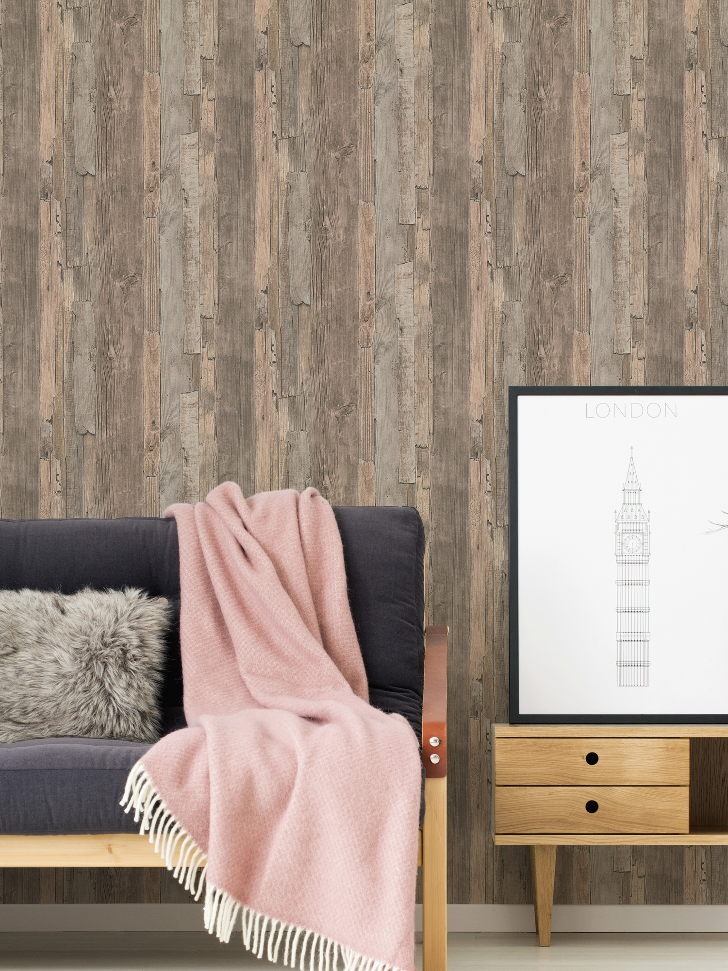 A.S. Création Vliestapete, holzoptik grau braun – vintage tapete im holzlatten design