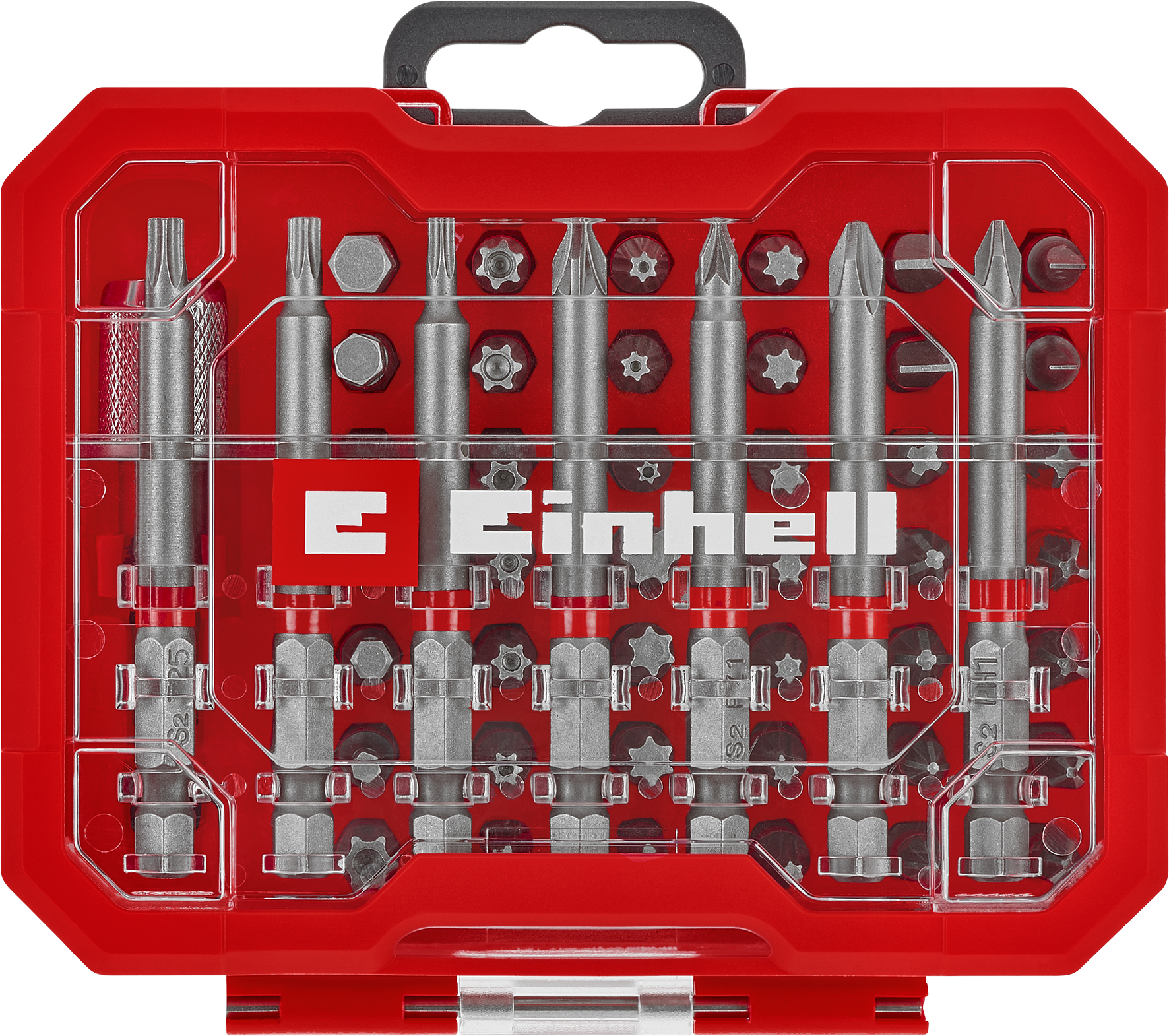 Einhell Bit-Box aus S2-Stahl mit Gürtelclip, 50-tlg. Einhell Bit-Box aus S2-Stahl mit Gürtelclip, 50-tlg.