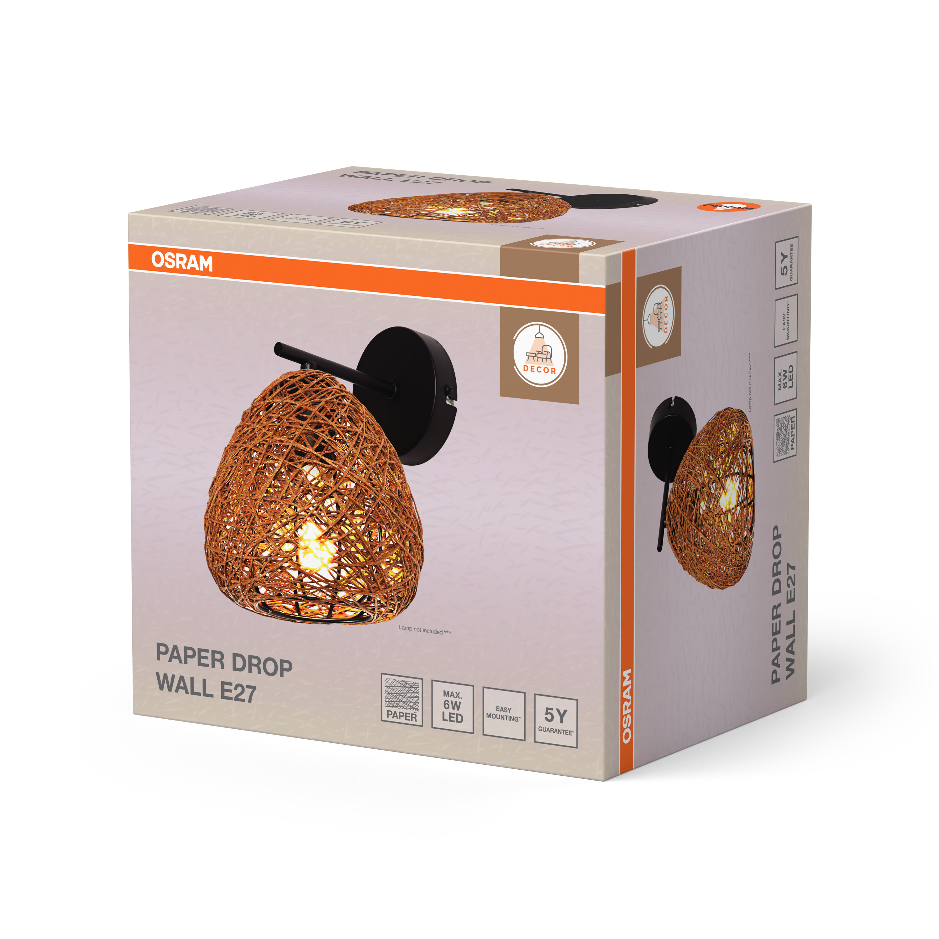 Osram Decor Wandleuchte, 1xE27, schwarz