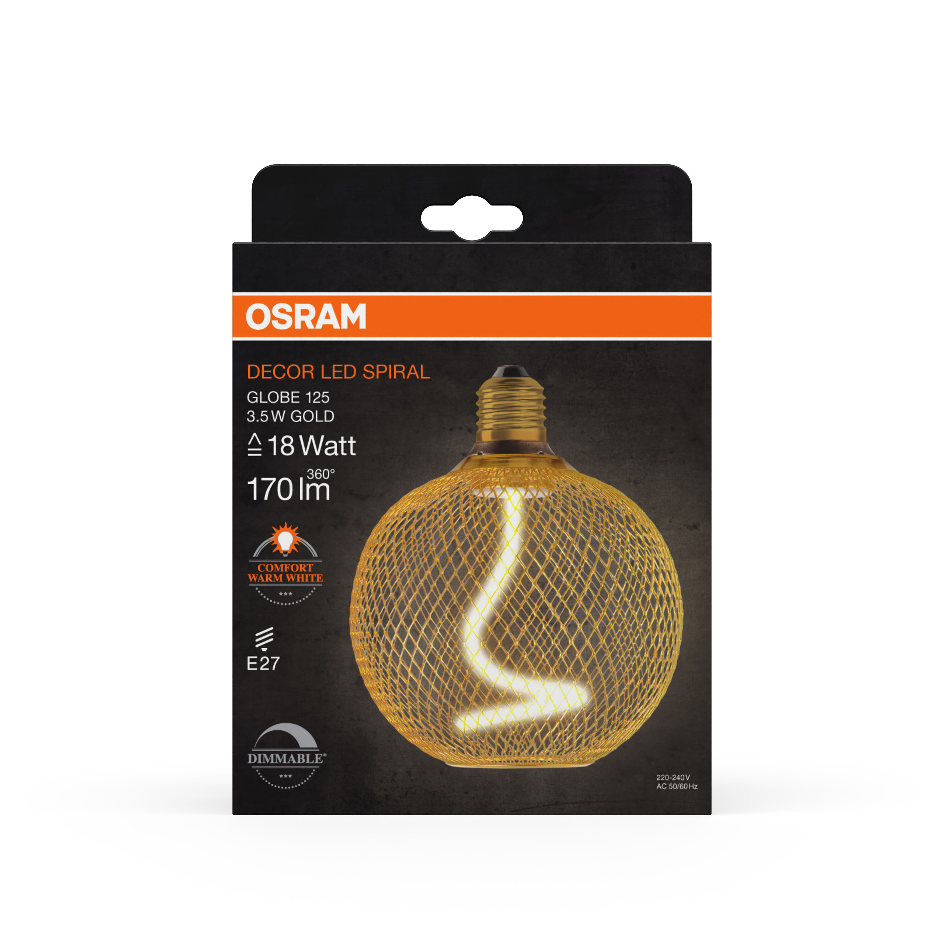 Osram LED Leuchte Globe, gold, warmweiß, E27