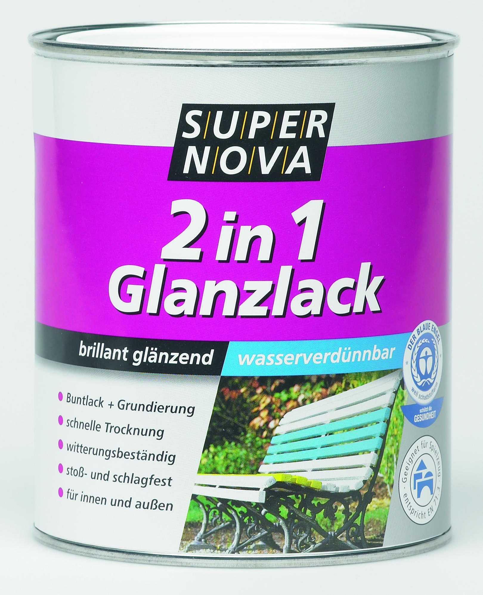 Super Nova 2 in 1 Glanzlack, Reinweiß