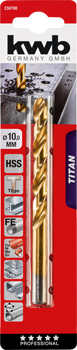 238700-300 Kwb Titan-Spiralbohrer, 10 mm