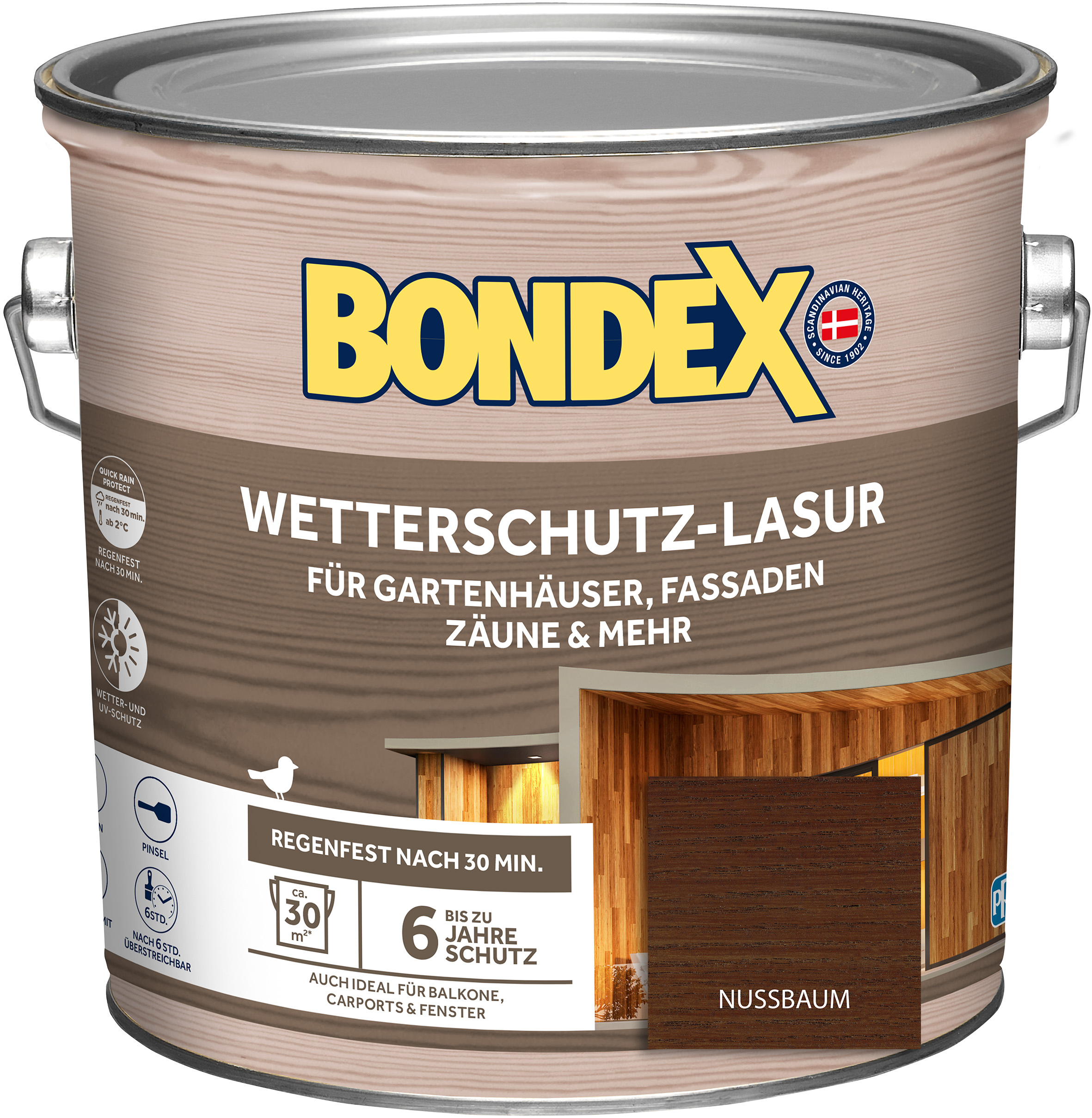 Bondex Wetterschutz-Lasur nussbaum, 2,5 l Bondex Wetterschutz-Lasur nussbaum, 2,5 l