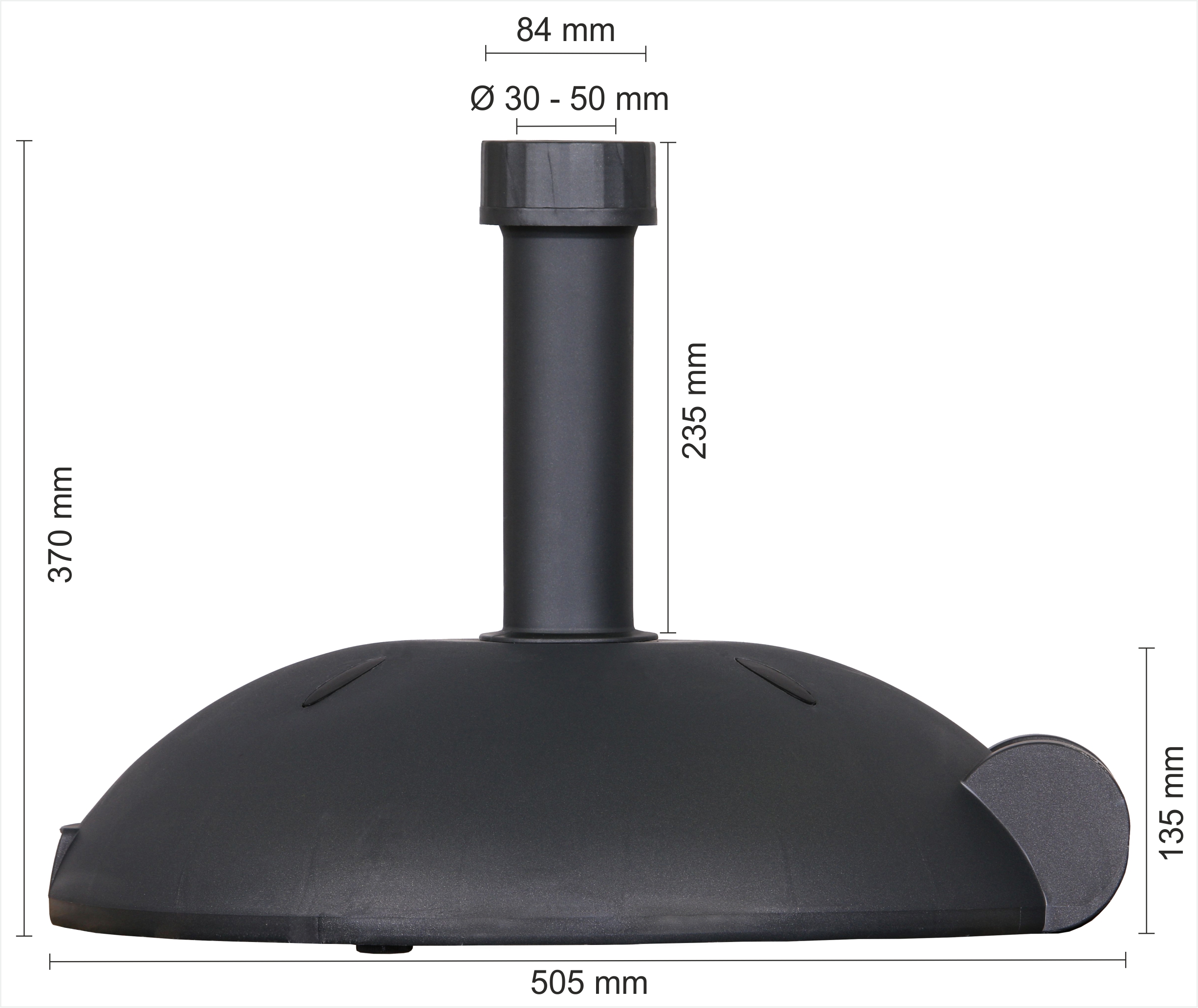 Schneider Betonständer ca. 40 kg, halbrund, anthrazit