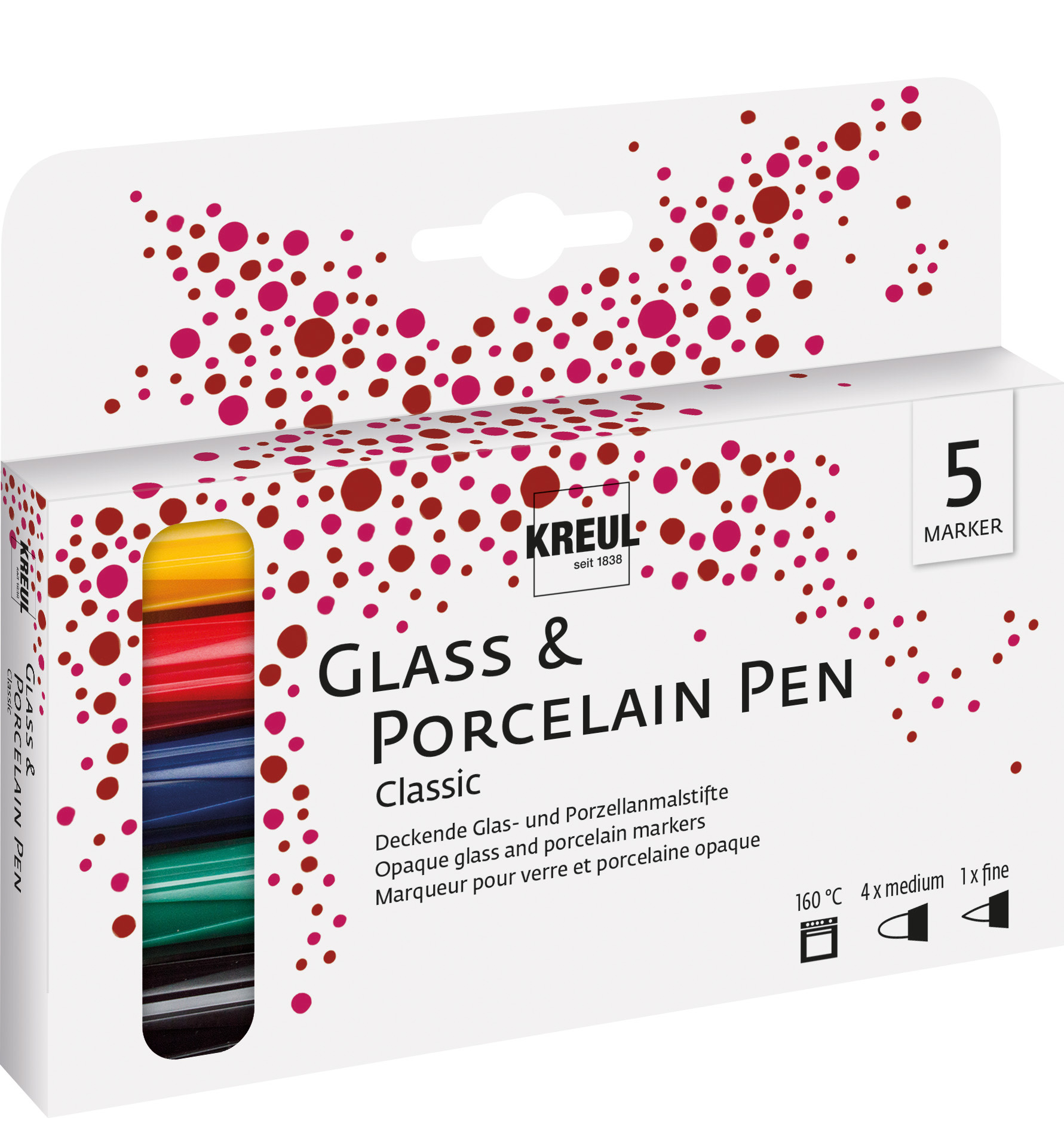 16400_KREUL_GlassPorcelainPenClassic_medium_5erSet_RGB Glas Pen