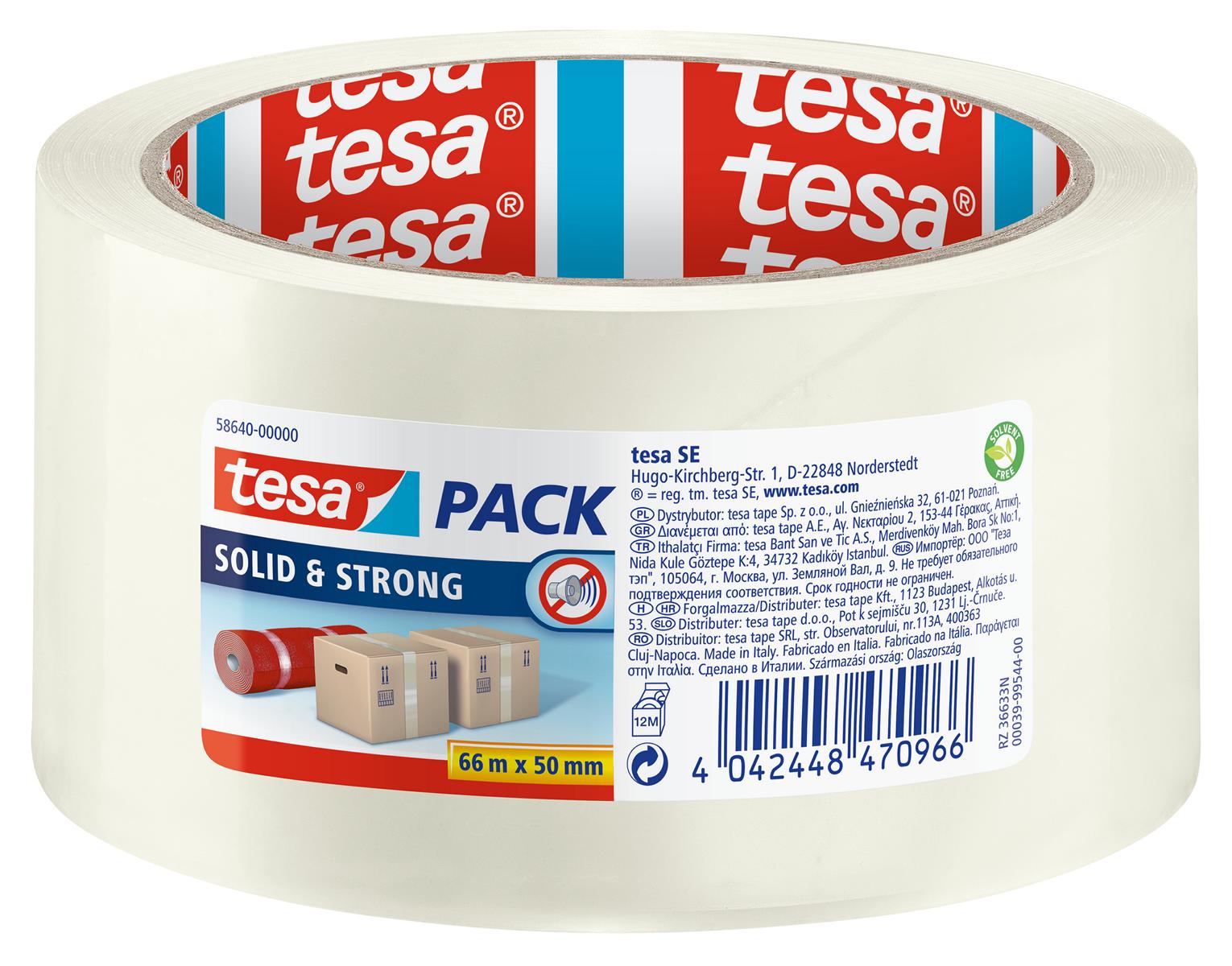tesa Solid & Strong tesapack, braun, 66 m