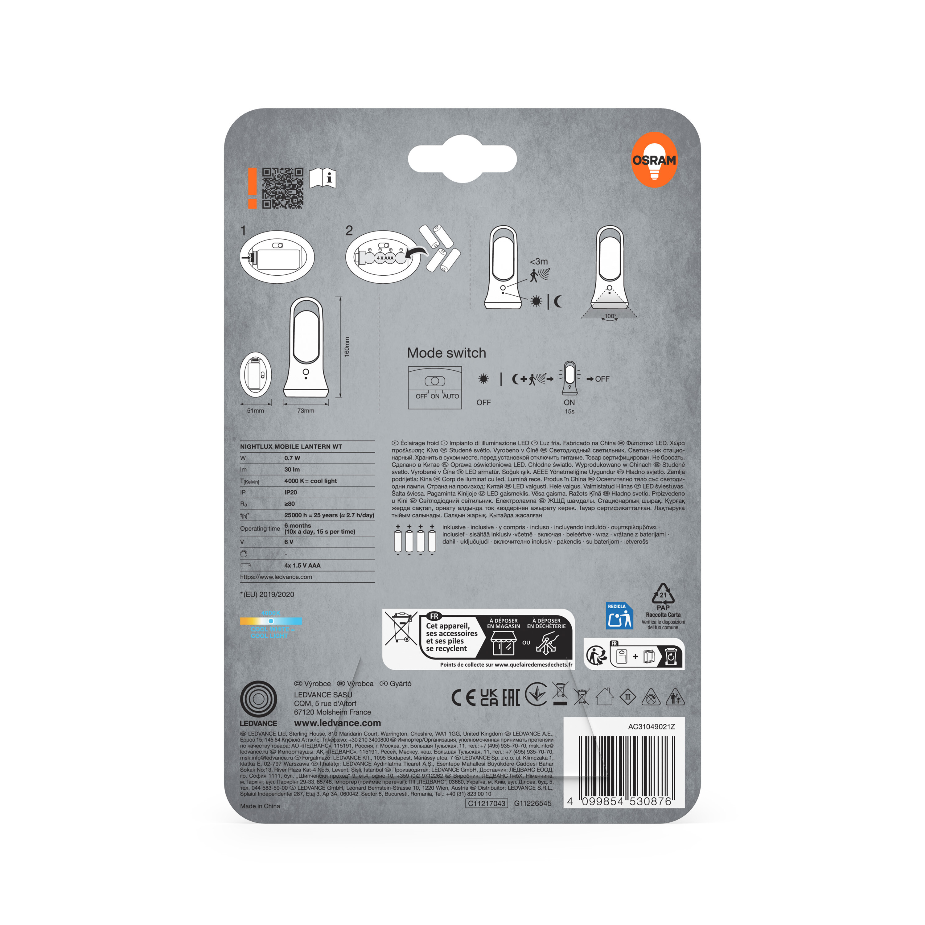 Osram Mobile Leuchte "Nightlux Lantern", weiß