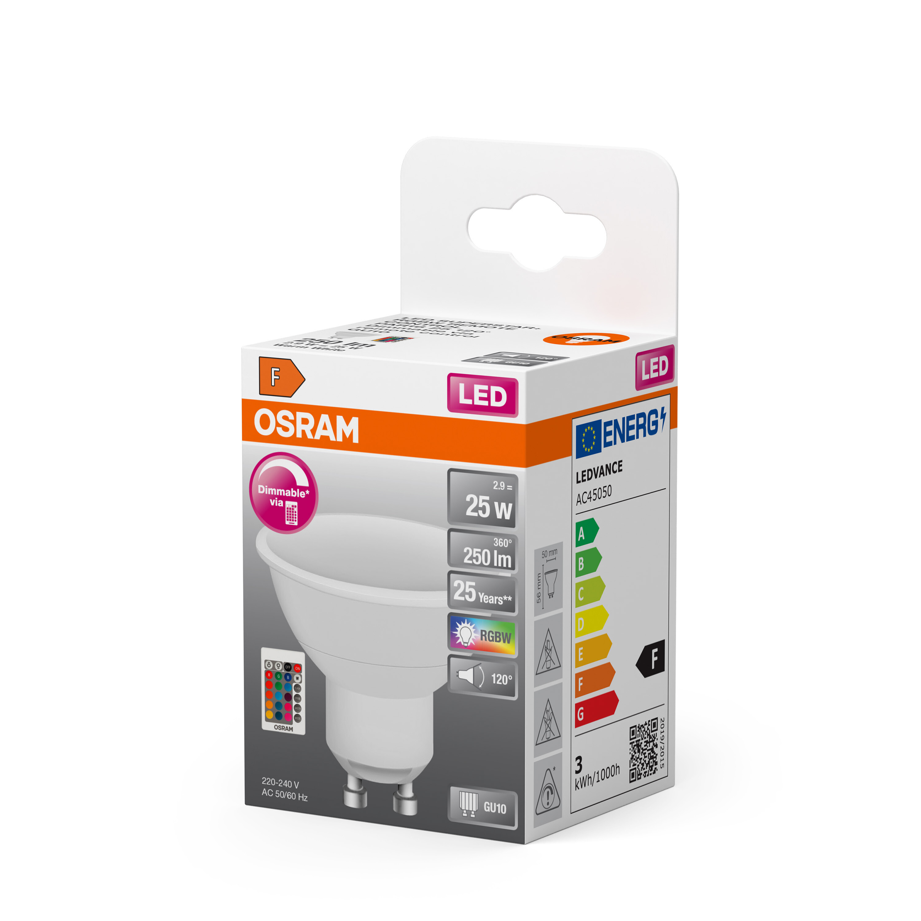 Osram LED Retrofit Spot mit Fernbedienung matt, warmweiß