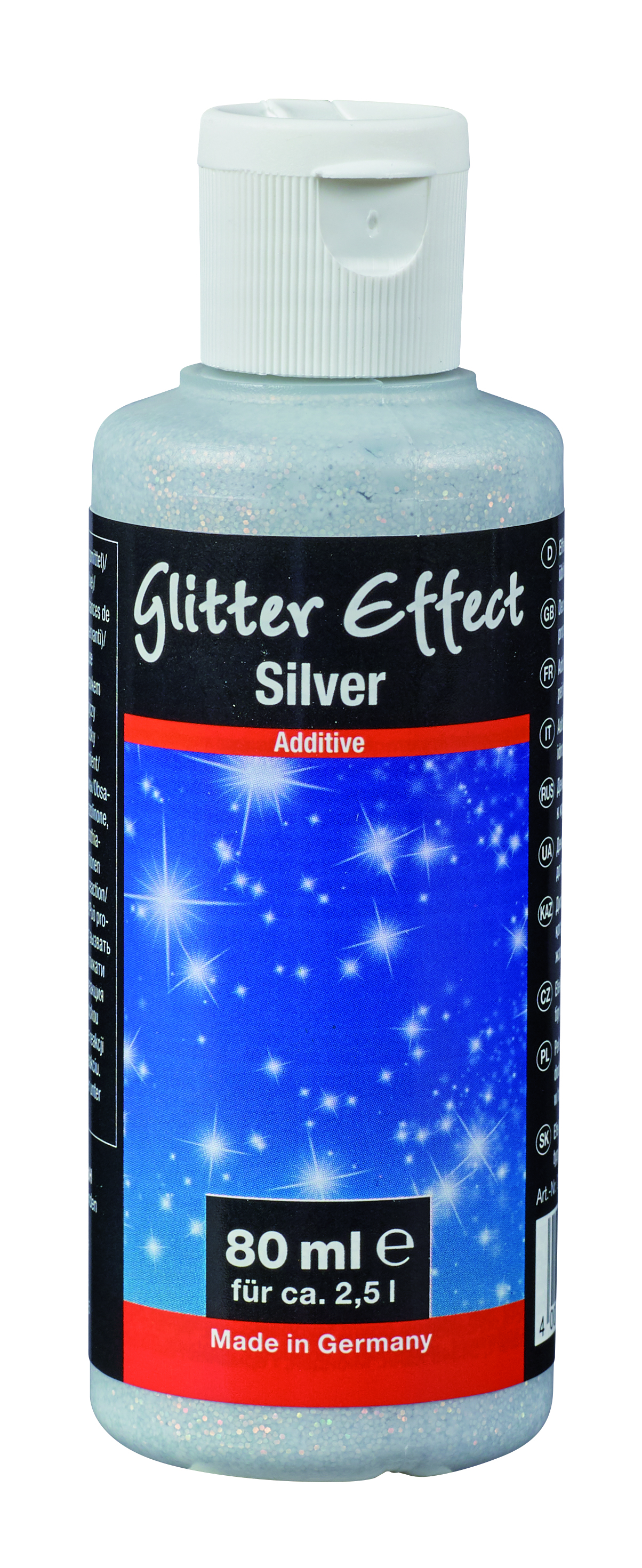 4007955734086 Decotric Glitter Effect Silver, 80 ml