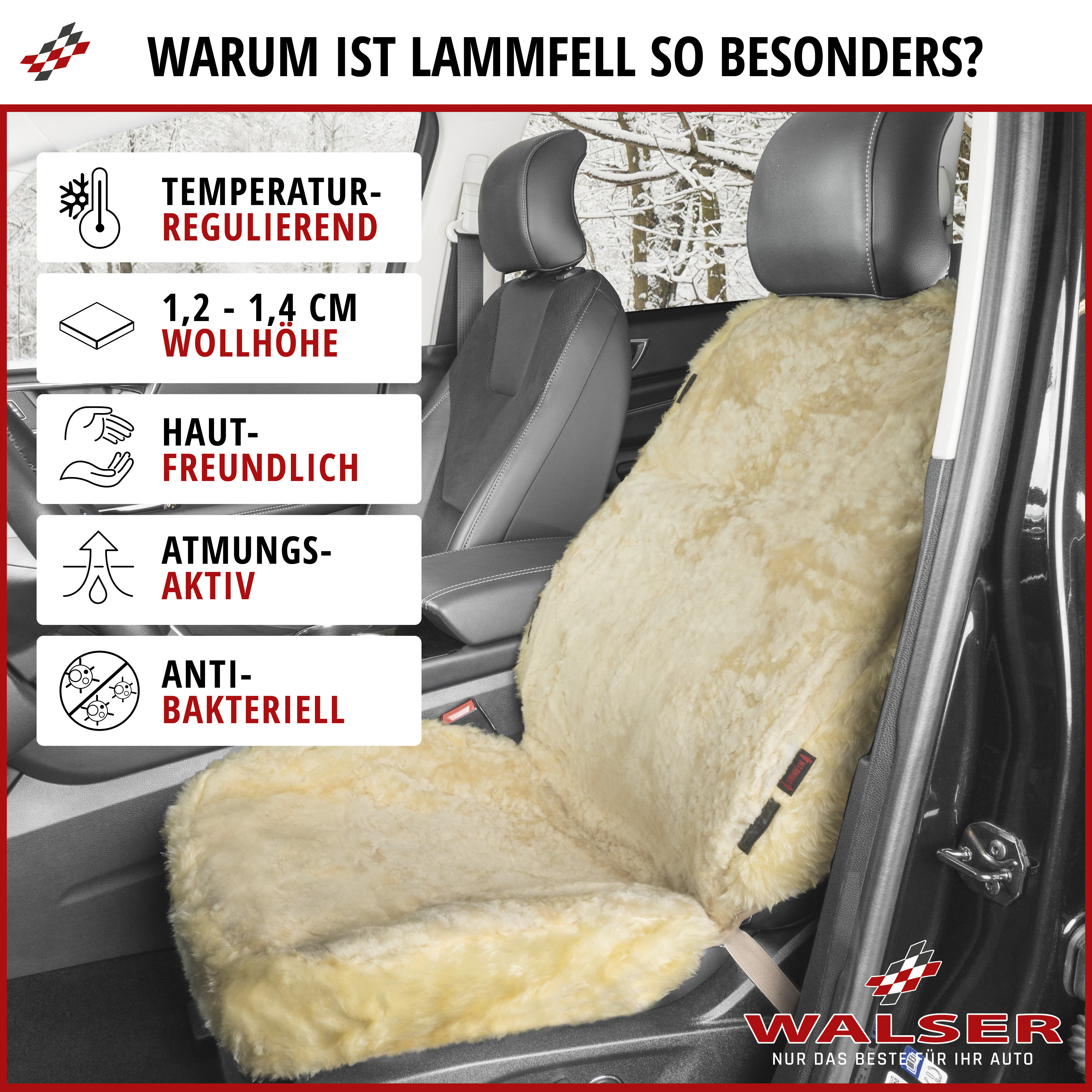 CarComfort Lammfell Autositzbezug Trish 1-teilig