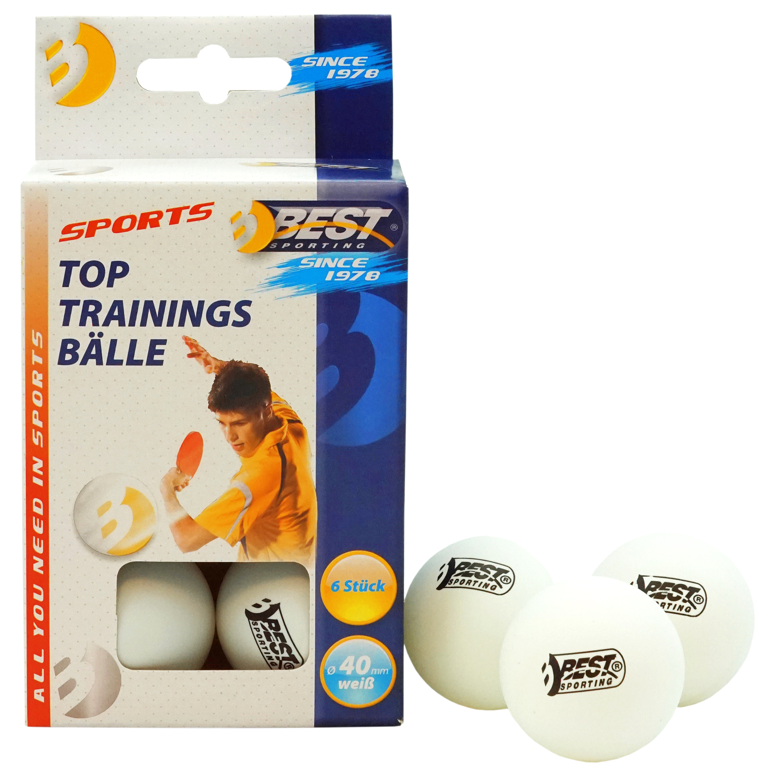 539652 Best Tischtennis-Trainingsbälle, weiß