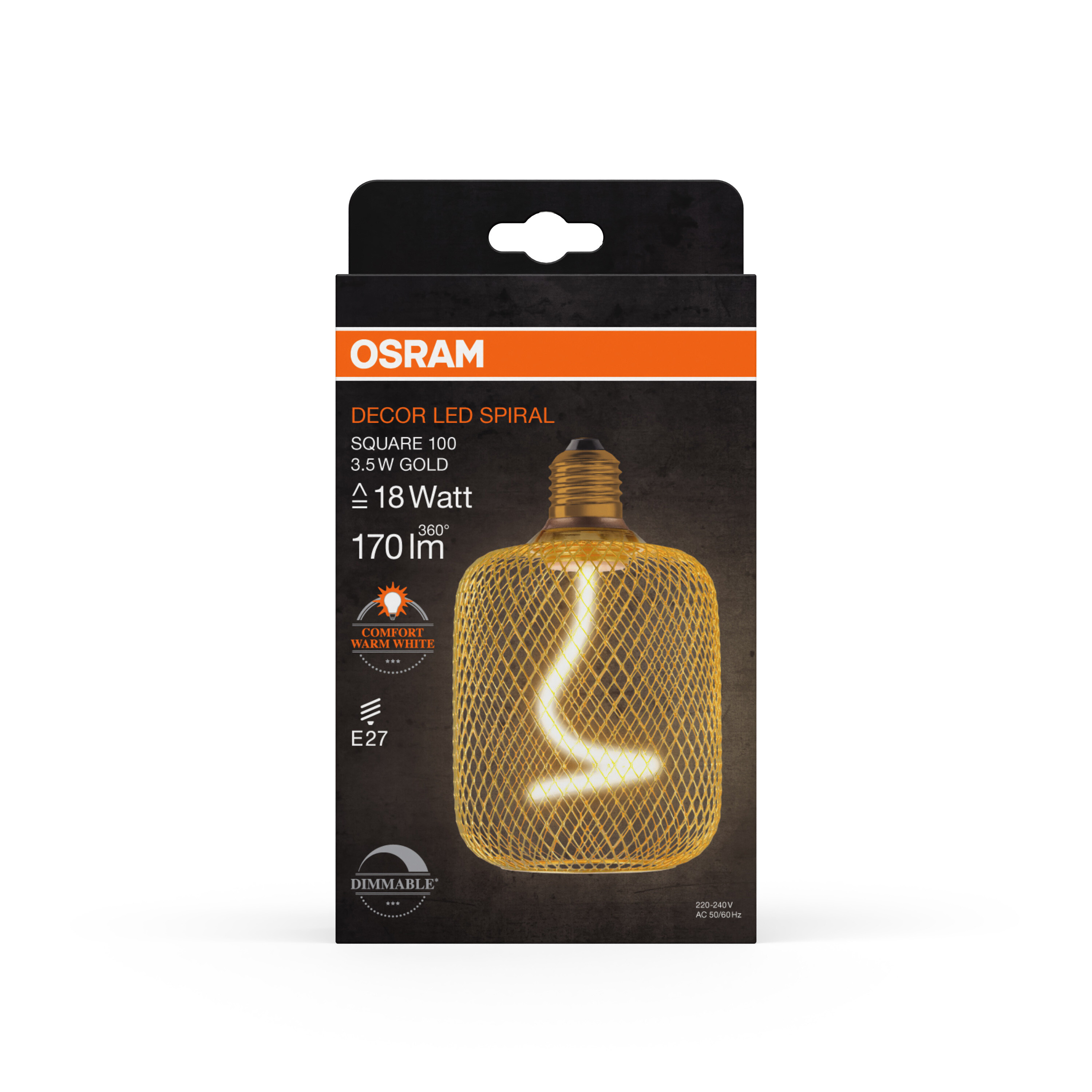 Osram LED Leuchte Quadrat, gold, warmweiß, E27