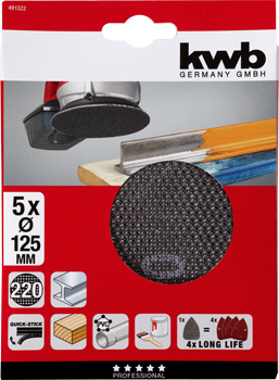 Kwb Klett-Gitterschleifscheibe, 125 mm, K220