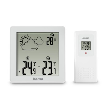 Hama Wetterstation "Zakynthos", Thermometer, Hygrometer, mit Außensensor, Weiß Hama Wetterstation "Zakynthos", Thermometer, Hygrometer, mit Außensensor, Weiß
