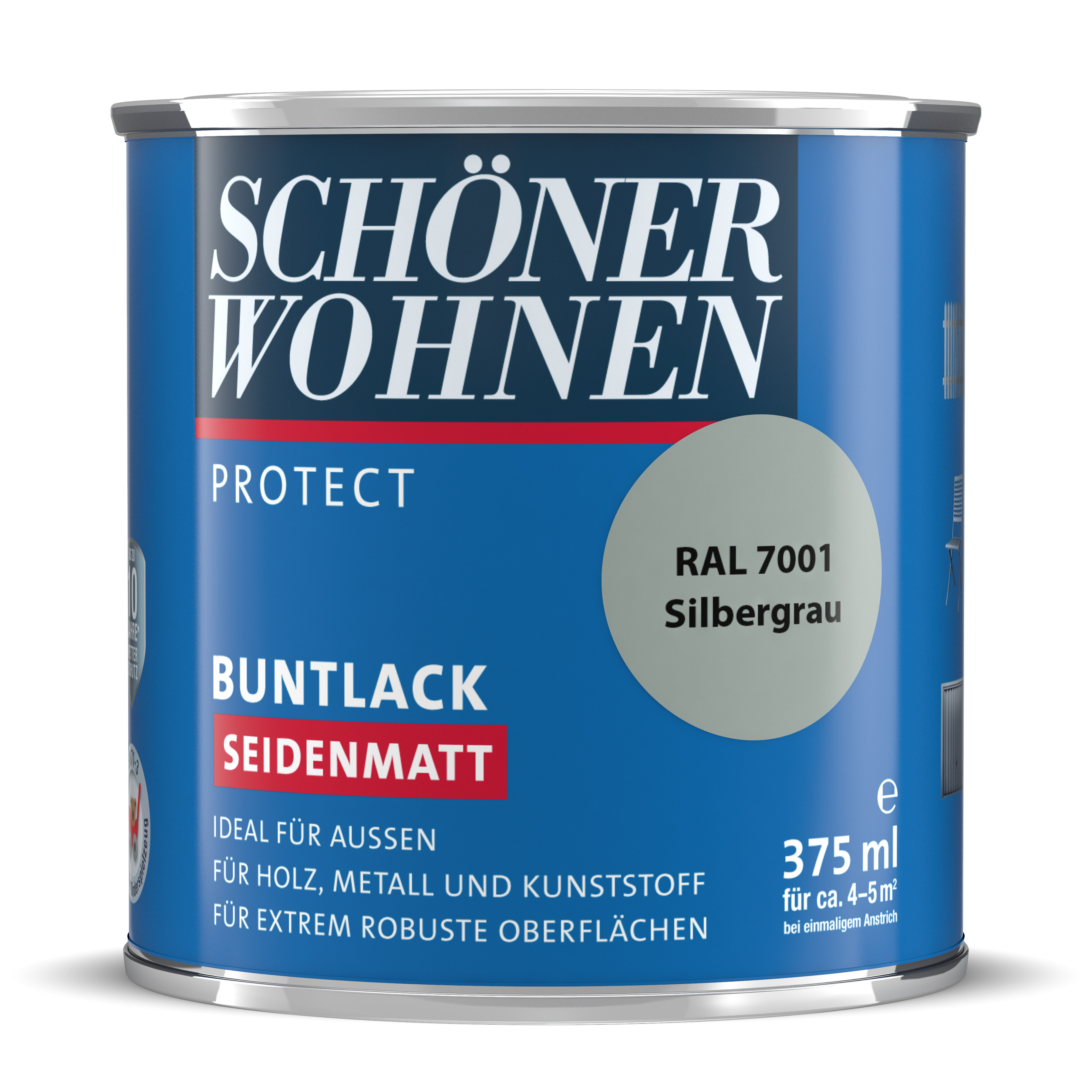 SW_2435-0375-7001 Schöner Wohnen Protect Buntlack, seidenmatt, silbergrau