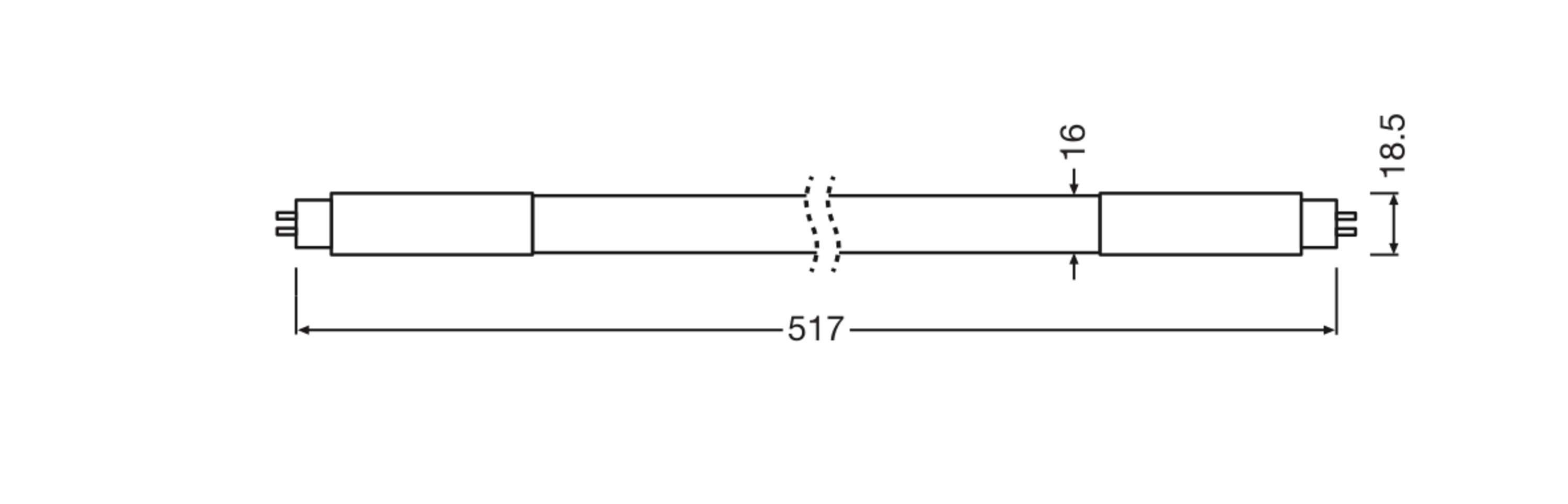Osram LED Röhre TUBE T5HF, 517 mm, kaltweiß