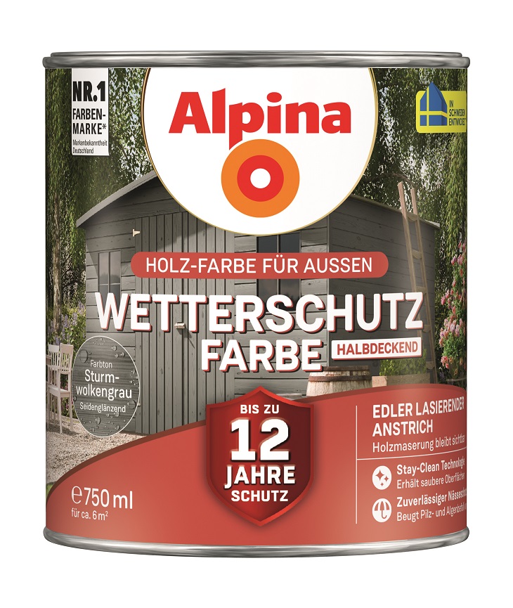 4001244702763_1 Alpina Wetterschutz-Farbe Sturmwolkengrau, 750ml