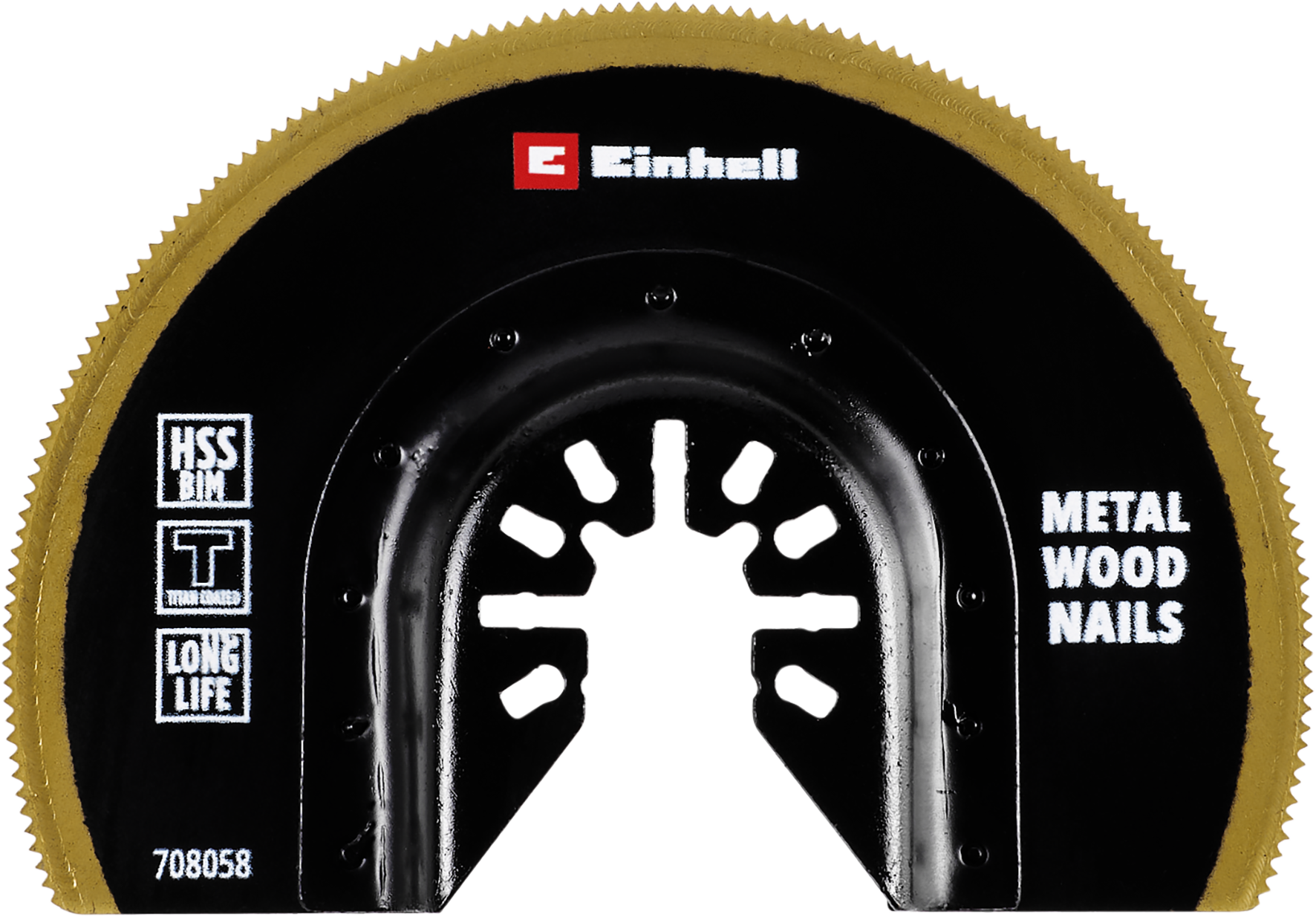 Einhell HSS-BiM-Sägeblatt mit Universalaufnahme und Titanbeschichtung, halbrund, Ø 88 x 0,6 mm Einhell HSS-BiM-Sägeblatt mit Universalaufnahme und Titanbeschichtung, halbrund, Ø 88 x 0,6 mm