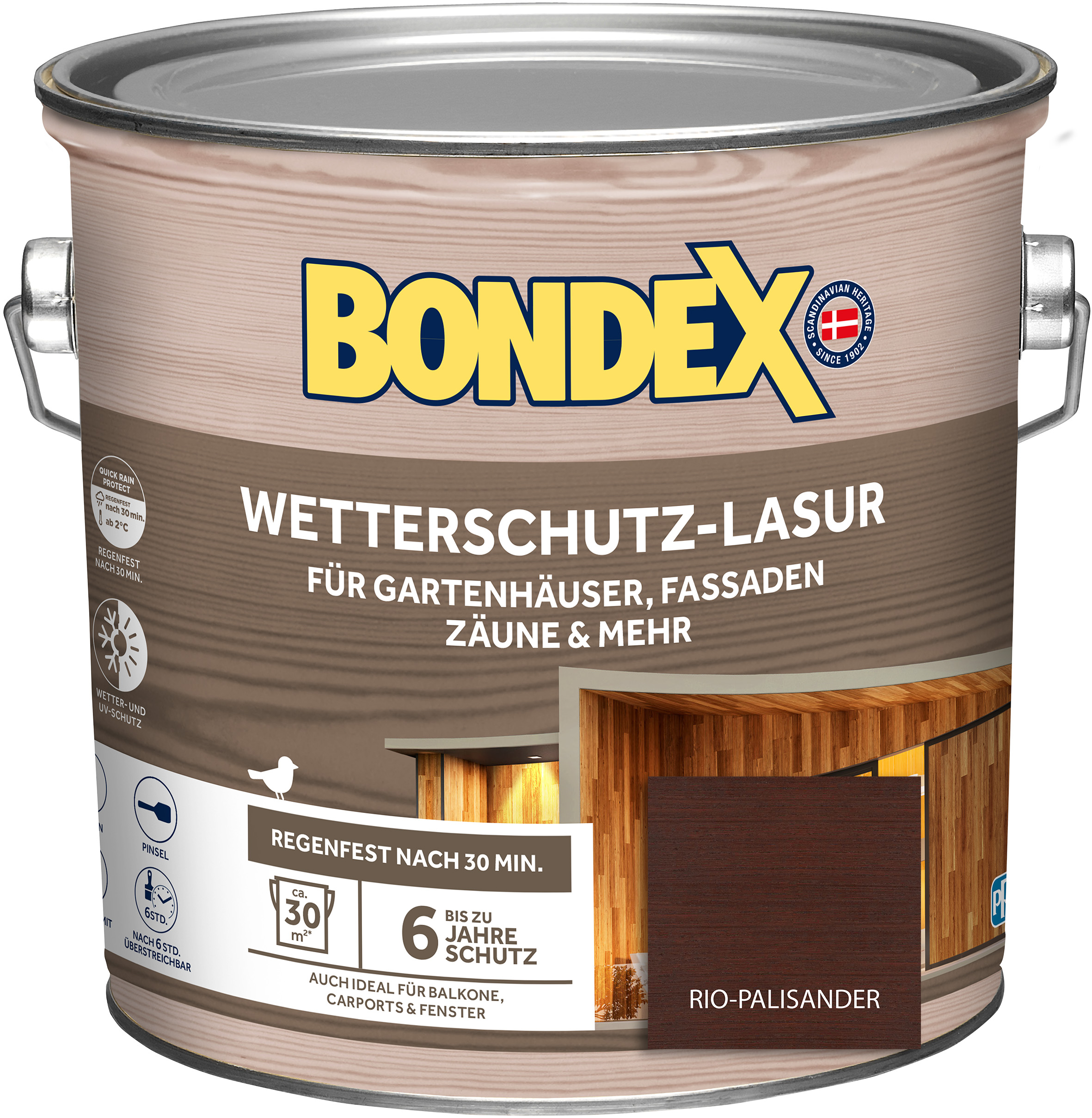 Bondex Wetterschutz-Lasur rio-palisander, 2,5 l Bondex Wetterschutz-Lasur rio-palisander, 2,5 l