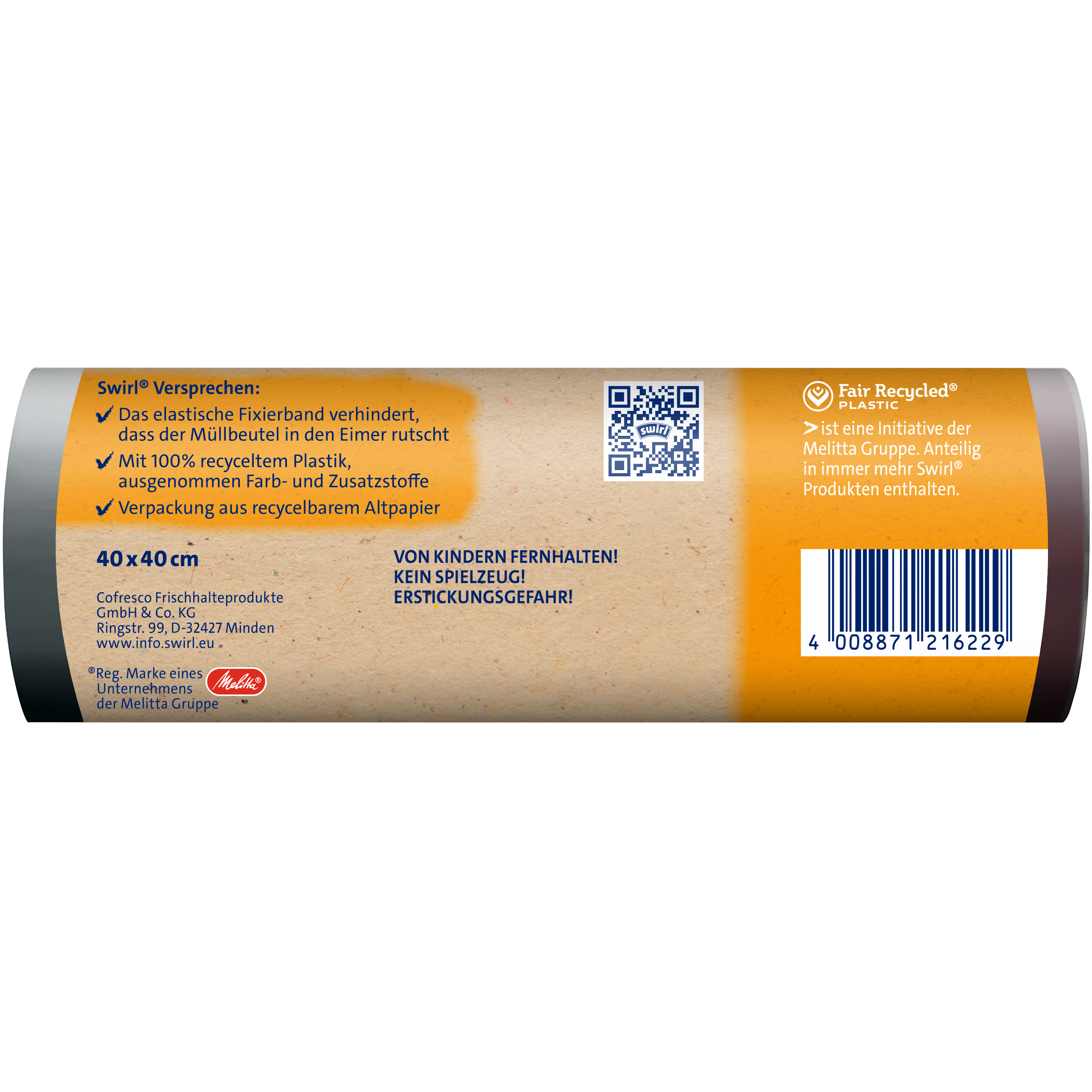 Swirl® Fixierband-Müllbeutel, 10 l Swirl® Fixierband-Müllbeutel, 10 l