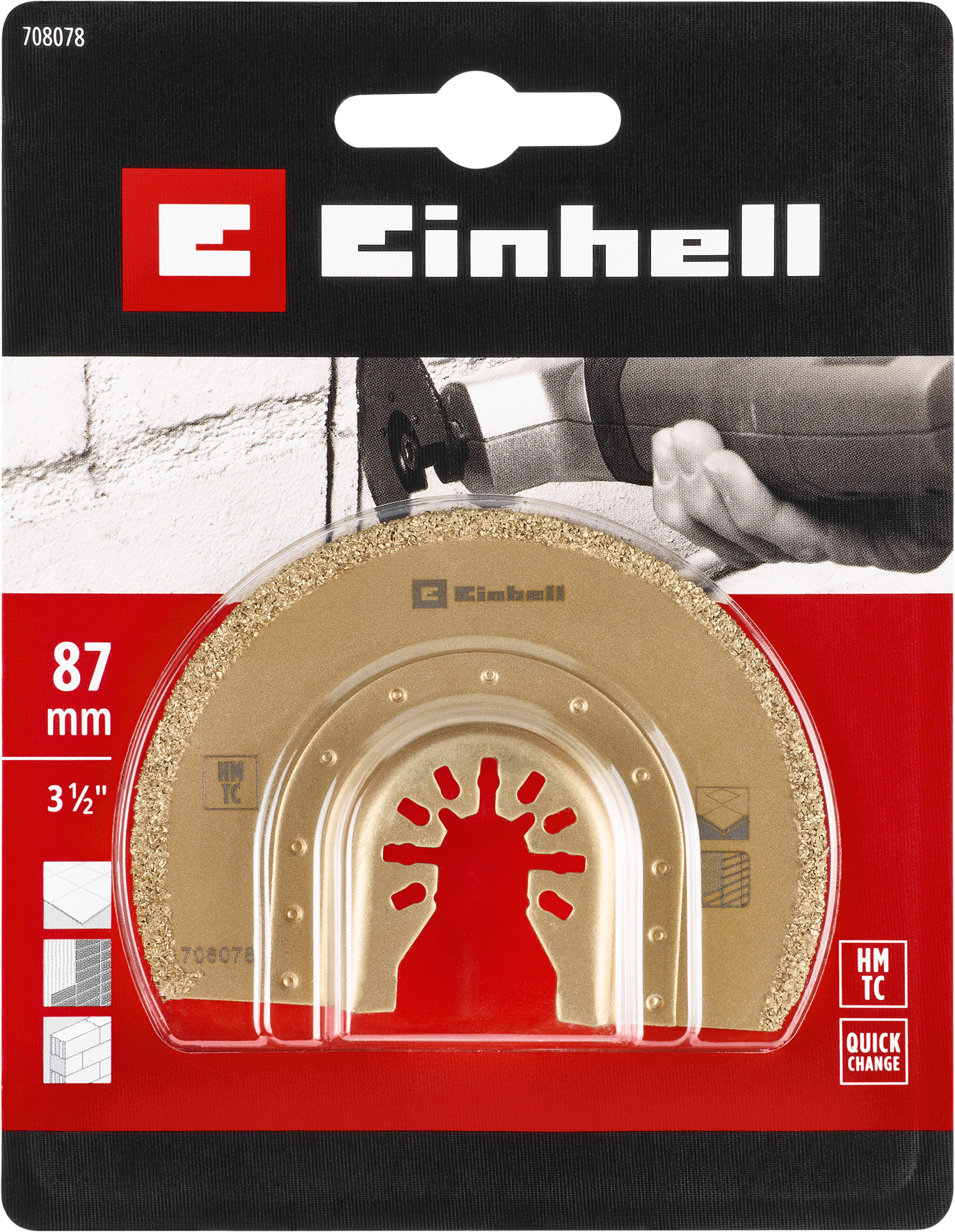 Einhell HM-Sägeblatt mit Universalaufnahme, halbrund, Ø 87 x 0,8 mm