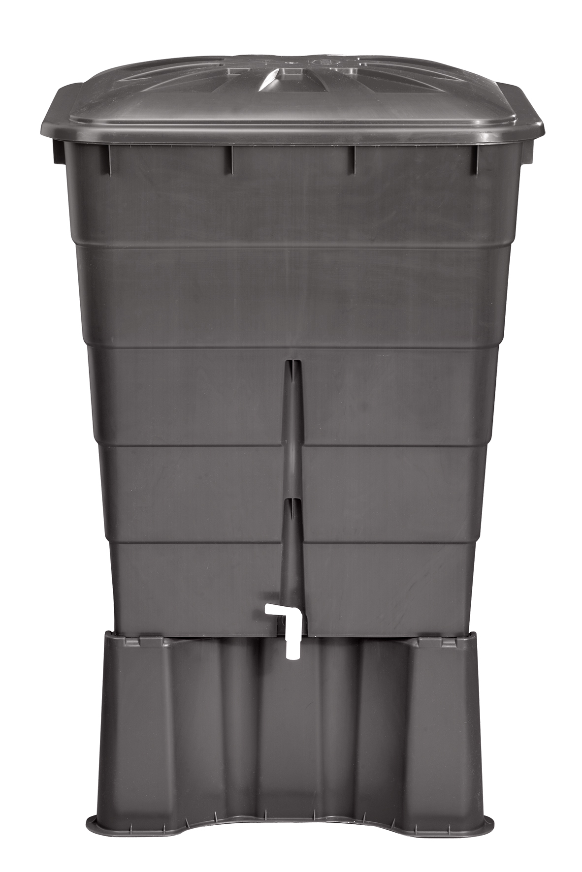 4023122269007_3 Regentonne eckig 300 L, graphite grey, kpl. mit Deckel und Hahn