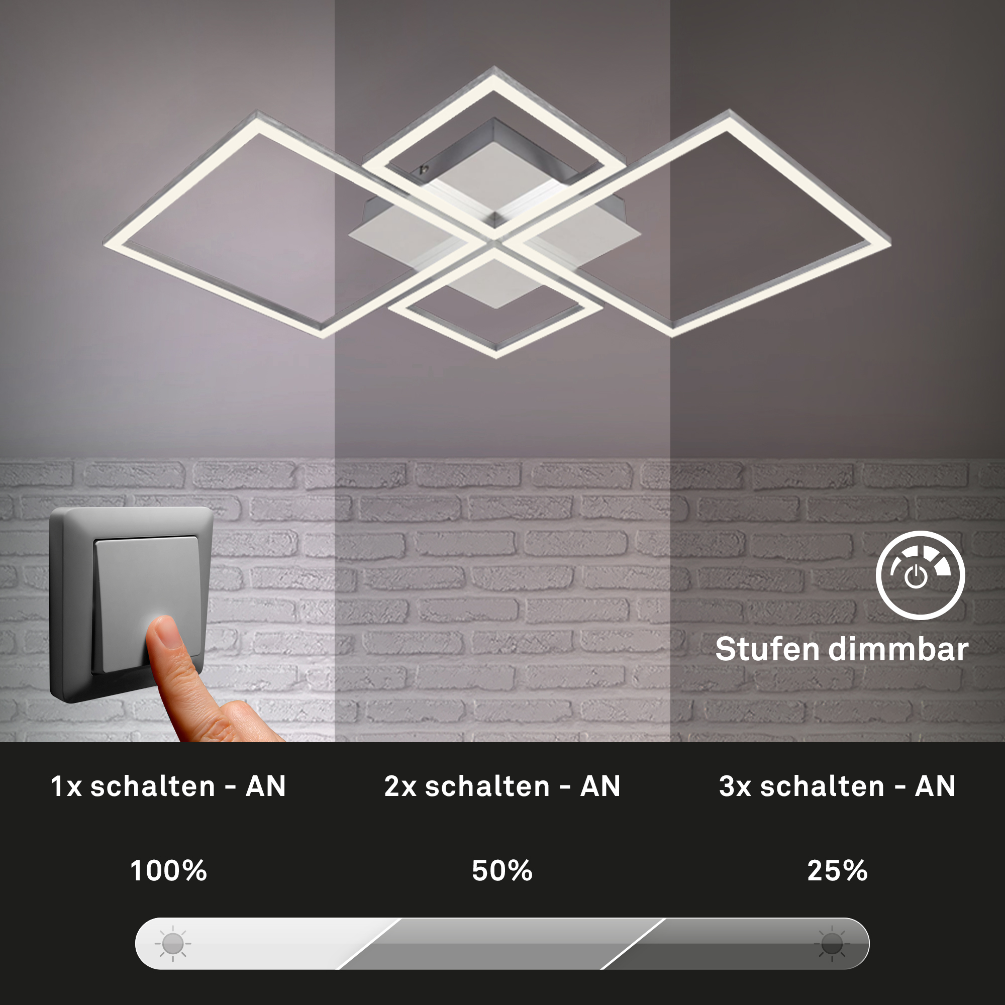 Briloner LED Frame, 75 cm, chrom