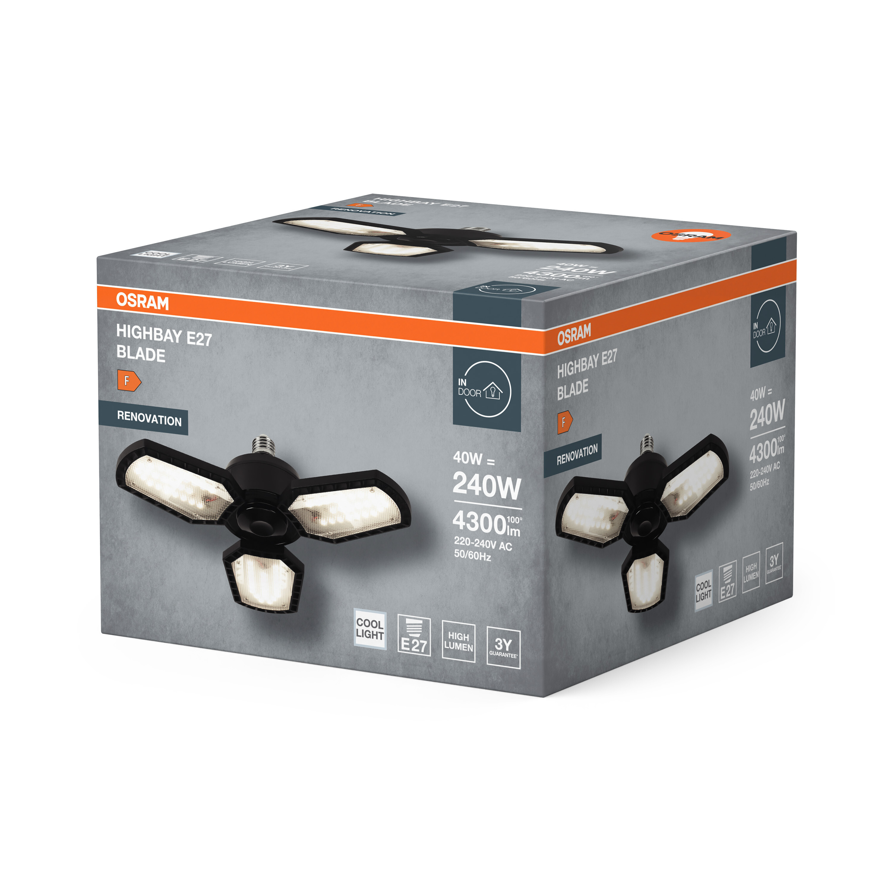 Osram Highbay Blade Deckenlampe mit Flügeln, E27, 40W