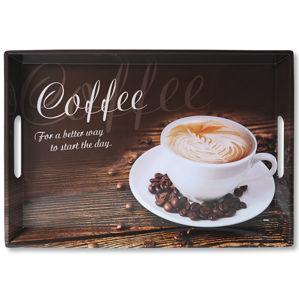 Kesper Serviertablett, Motiv: Coffee, 50 x 35 x 4,5 cm