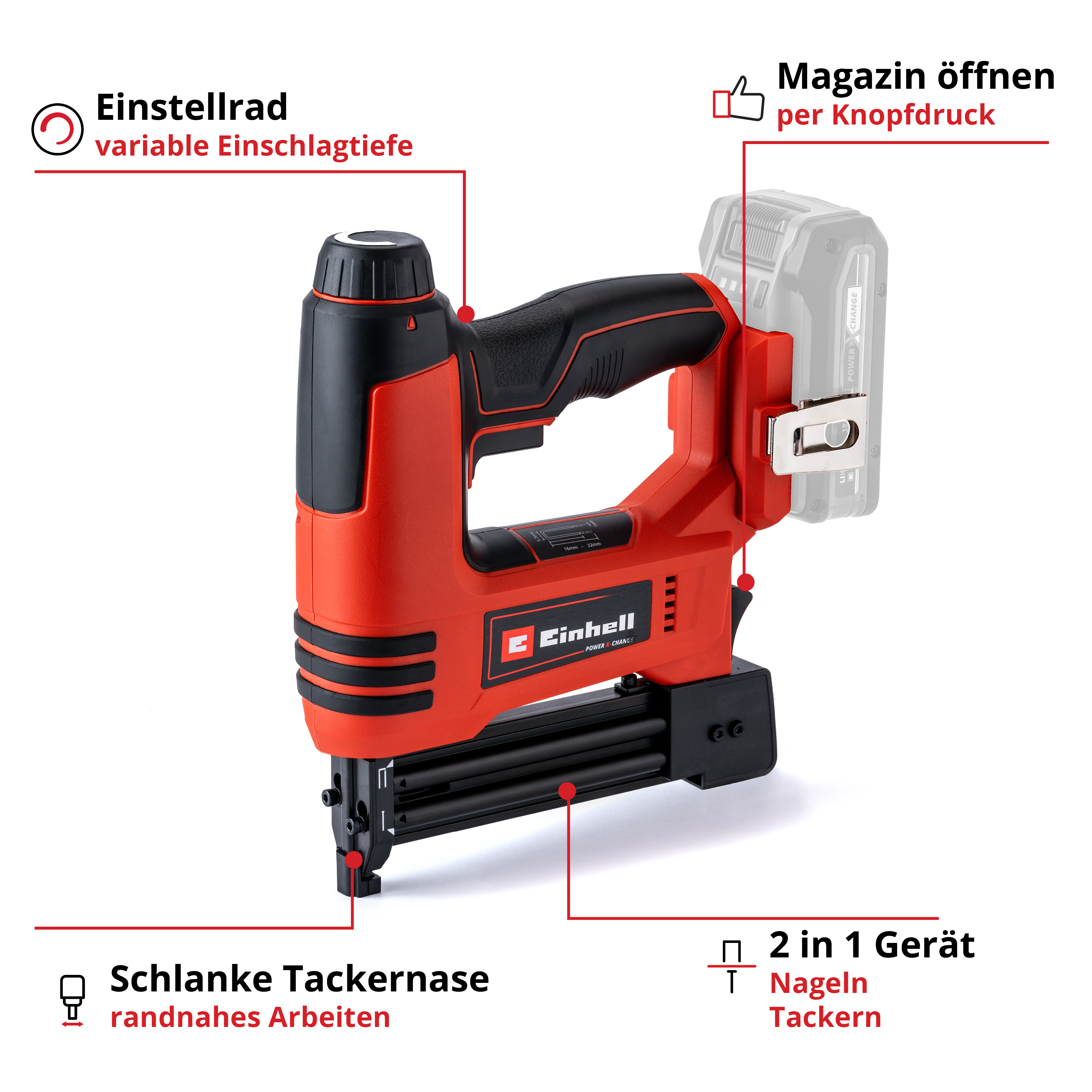 Einhell Akku-Nagler TE-CN 18 Li - Solo