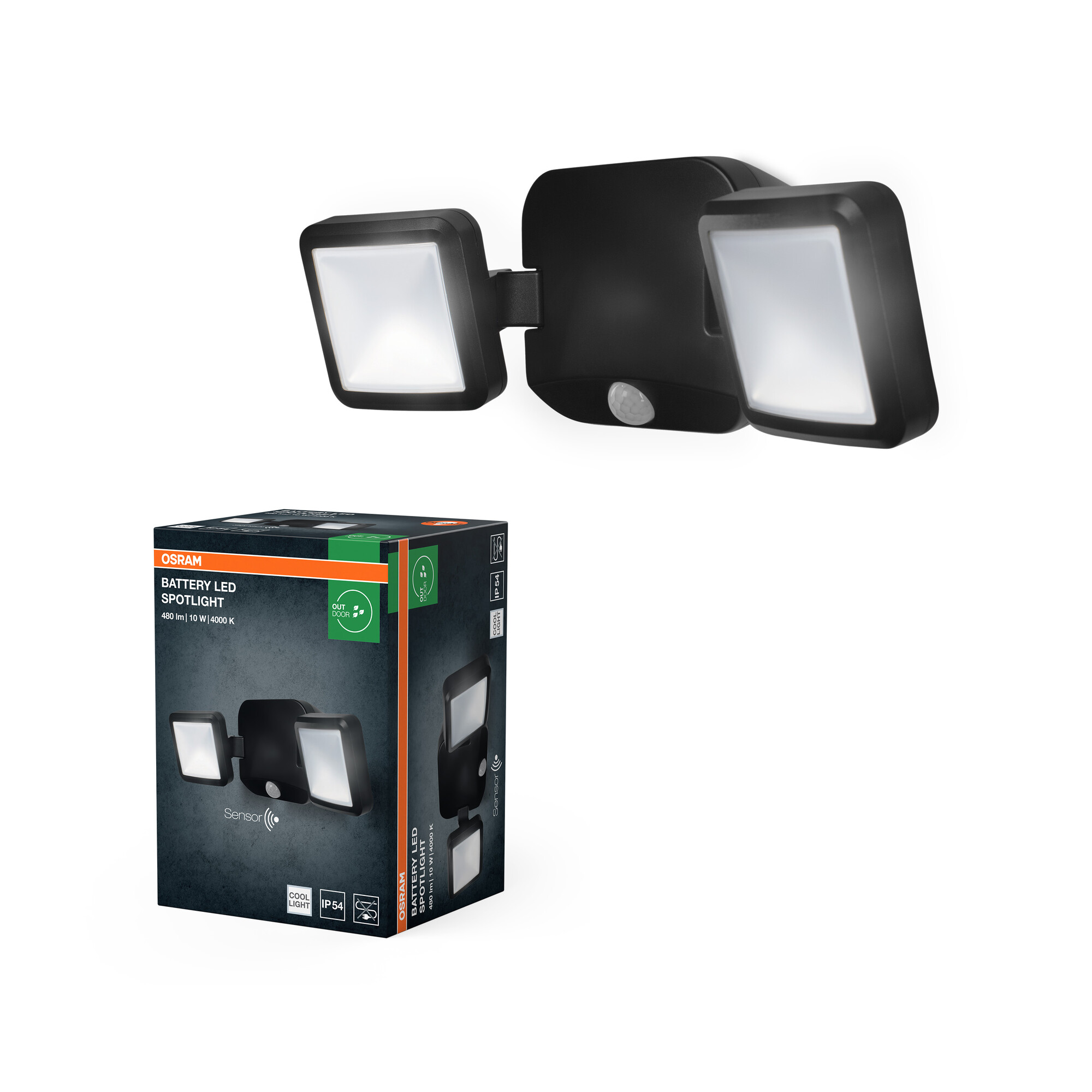 Osram LED Außenleuchte Battery Double, 10W, schwarz