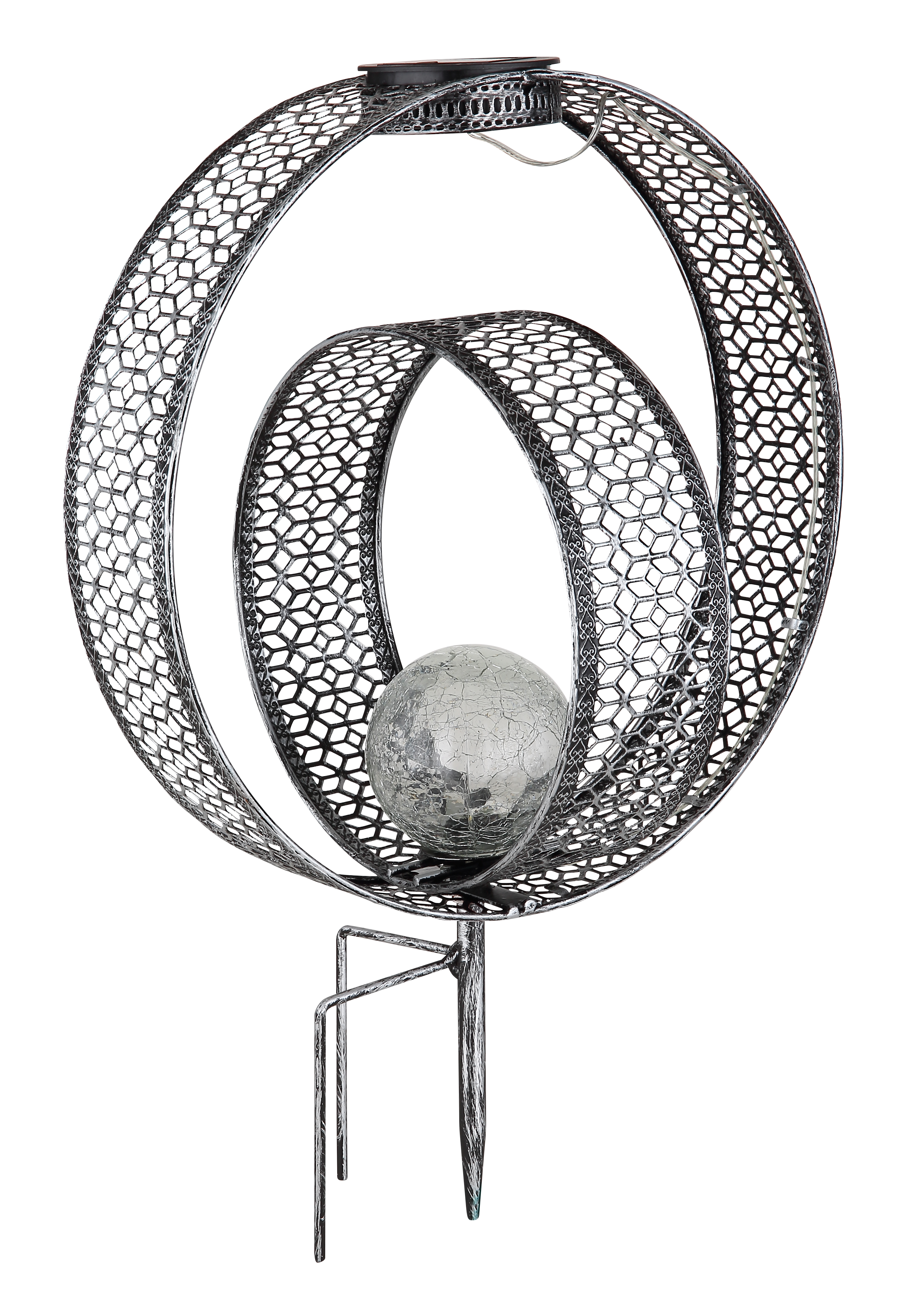 Globo Solarleuchte Metall silberfarben, 1 x LED Globo Solarleuchte Metall silberfarben, 1 x LED