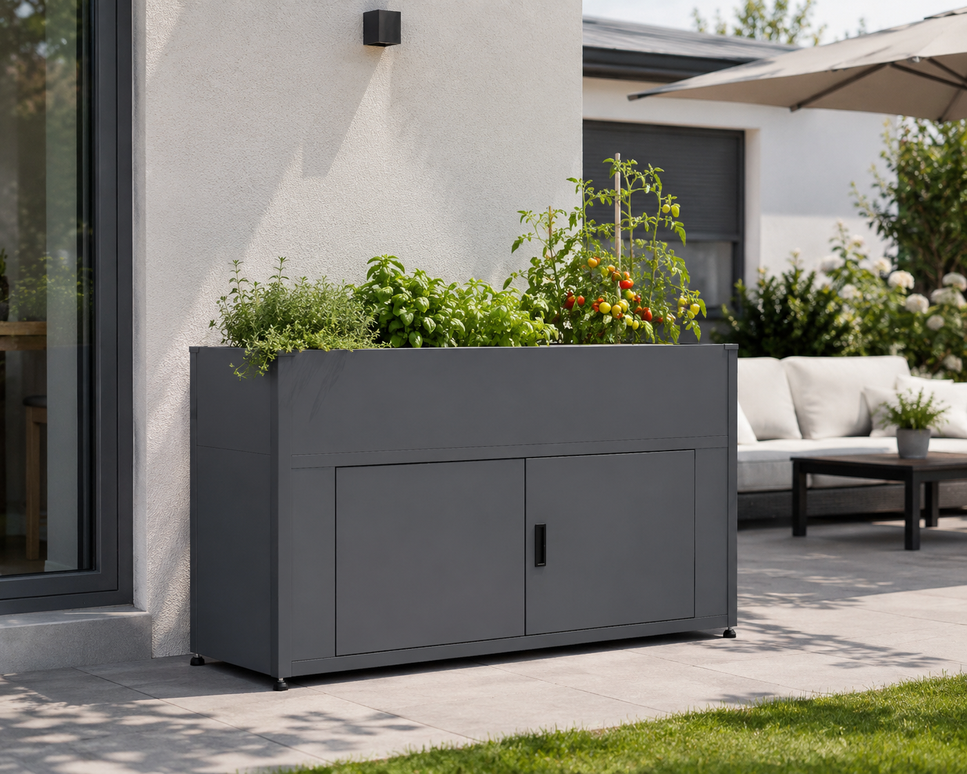 KGT Hochbeet UrbanGrow L-Space, anthrazit-grau