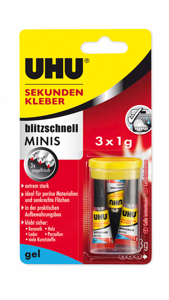 Uhu Sekundenkleber blitzschnell minis, gel