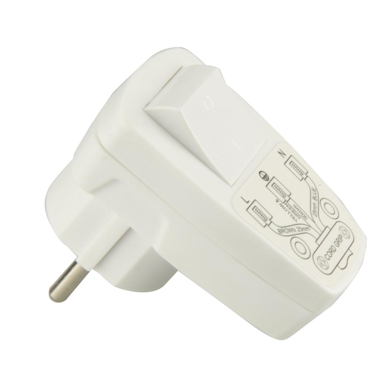 129581  SCHUKO-STECKER PVC,M.AUSSCHALT.,Wß