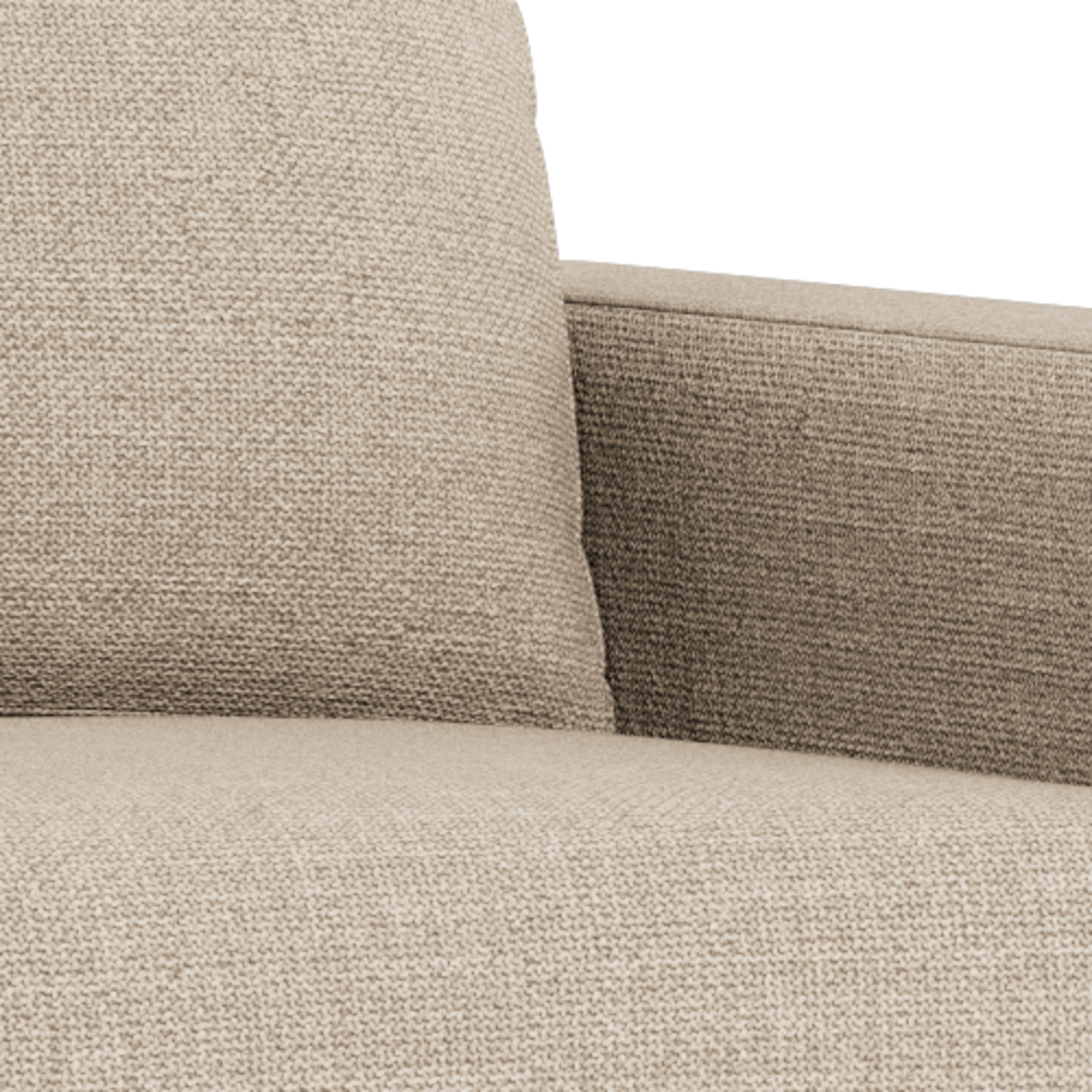 Actona Fleury Bettcouch mit Armlehne, Sitz beige Basel 24, Gestell PP schwarz, 176 x 88 x 85 cm