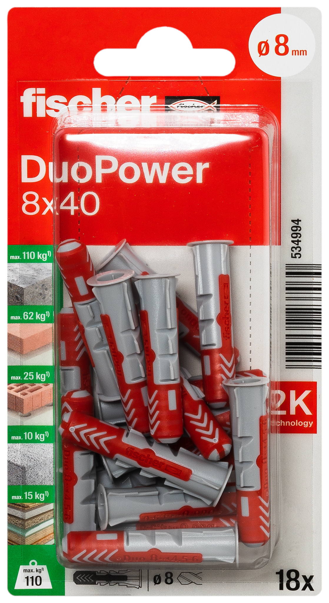 fischer DuoPower Universaldübel 8 x 40 K (18) fischer DuoPower Universaldübel 8 x 40 K (18)