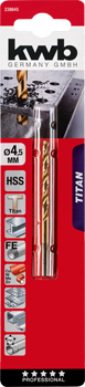 238645-300 Kwb Titan-Spiralbohrer, 4,5 mm