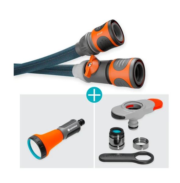 Gardena Textilschlauch Liano™ Xtreme 1/2", 10 m Set + Indoor-Adapter