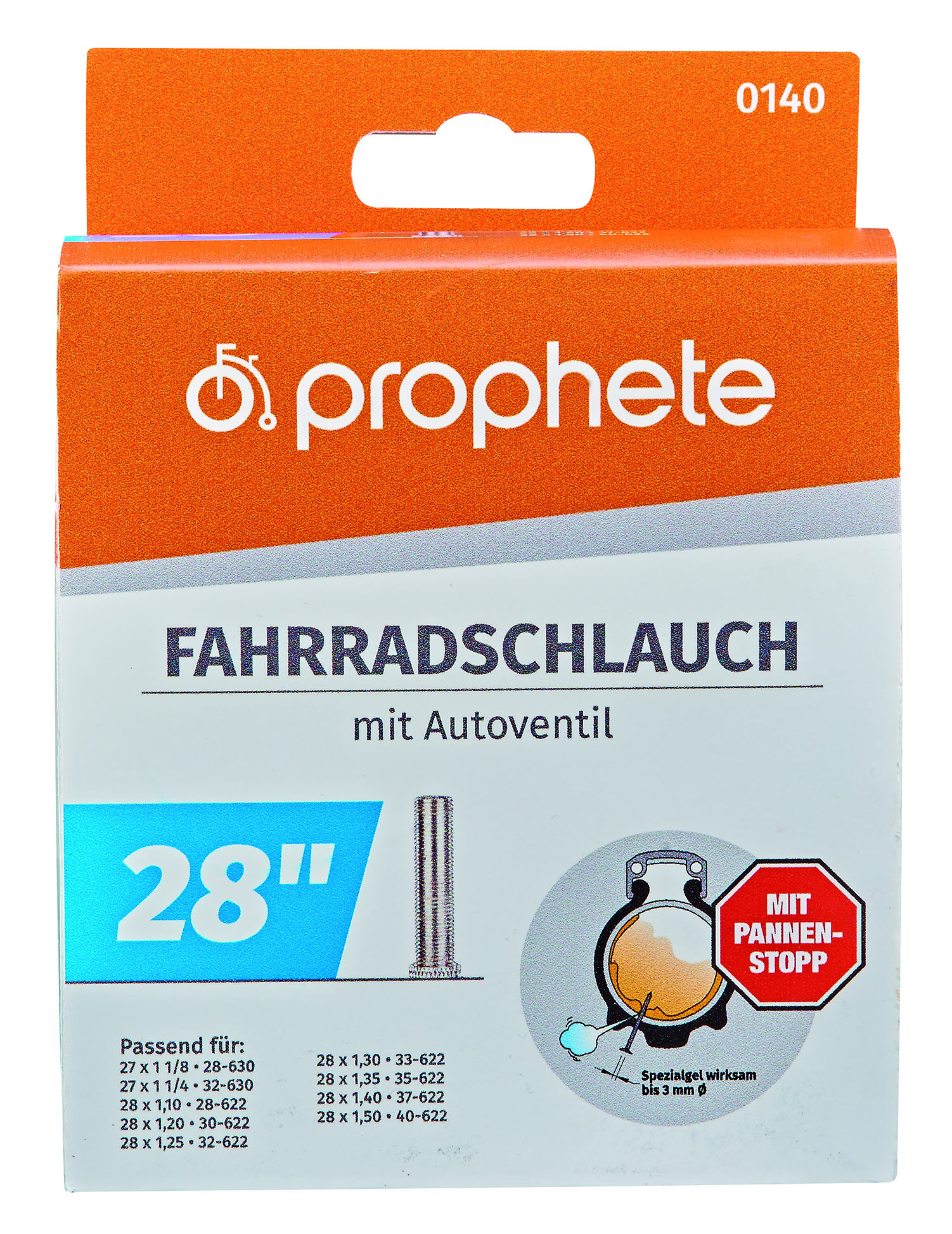 Prophete FAHRRADGRUPPENSCHLAUCH 28"/27" AUTOVENTIL