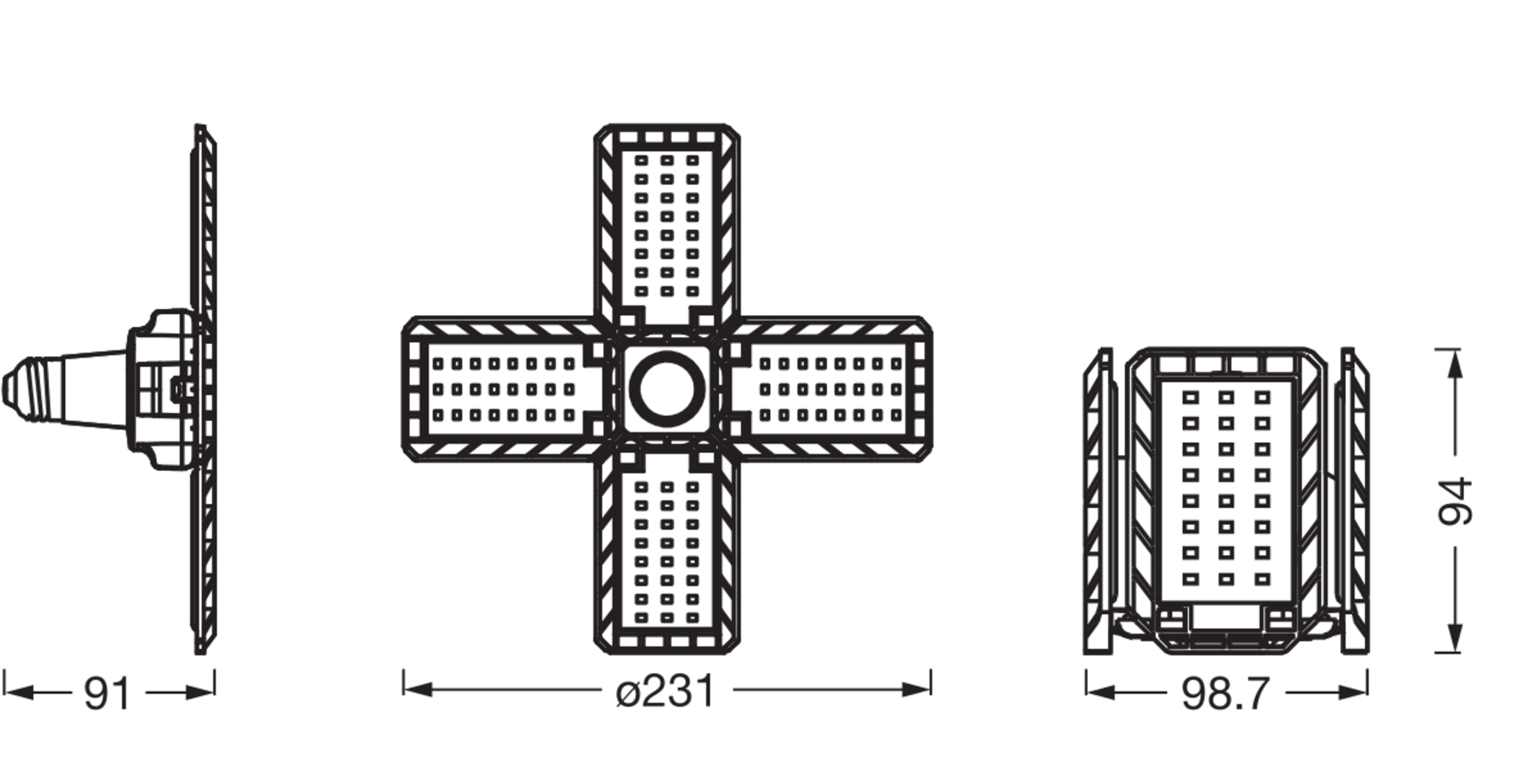 Osram Highbay Blade Deckenlampe mit Flügeln, E27, 23W