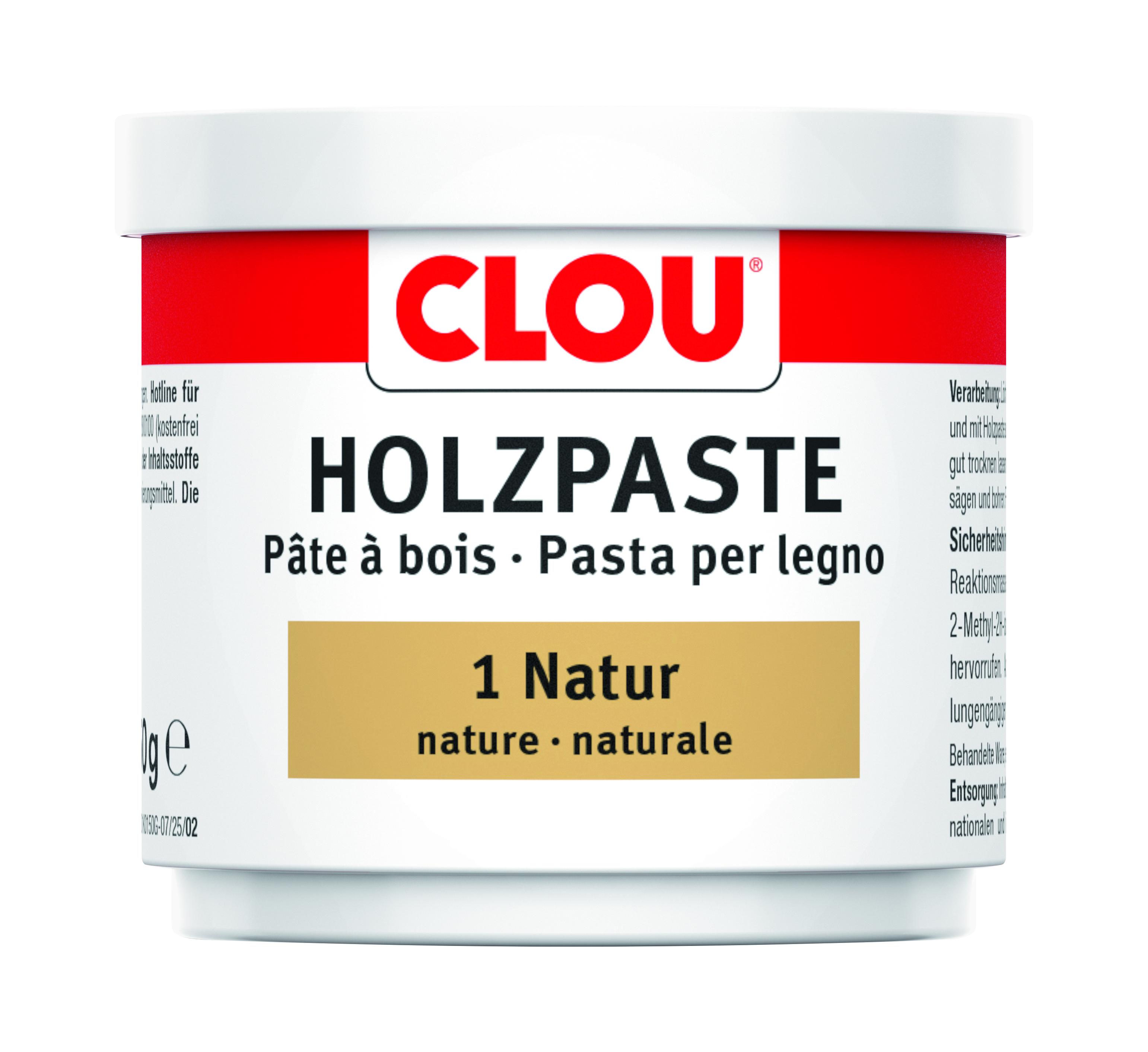 Clou Holzpaste Nr. 1, Natur, 150 g Dose