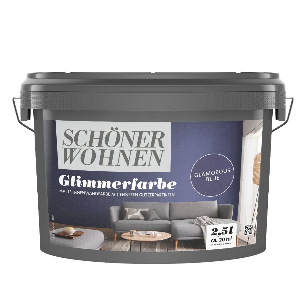 Schöner Wohnen Naturell Glimmerfarbe, glamorous blue, 2,5 L Schöner Wohnen Naturell Glimmerfarbe, glamorous blue, 2,5 L