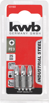 121103-300 Kwb Industry Schraubendreherbit PZ 3, 25 mm