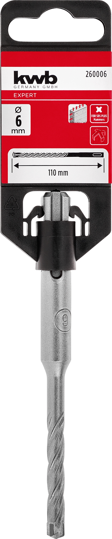 Kwb Hammerbohrer HB4X, 6 x 110 mm SB Kwb Hammerbohrer HB4X, 6 x 110 mm SB